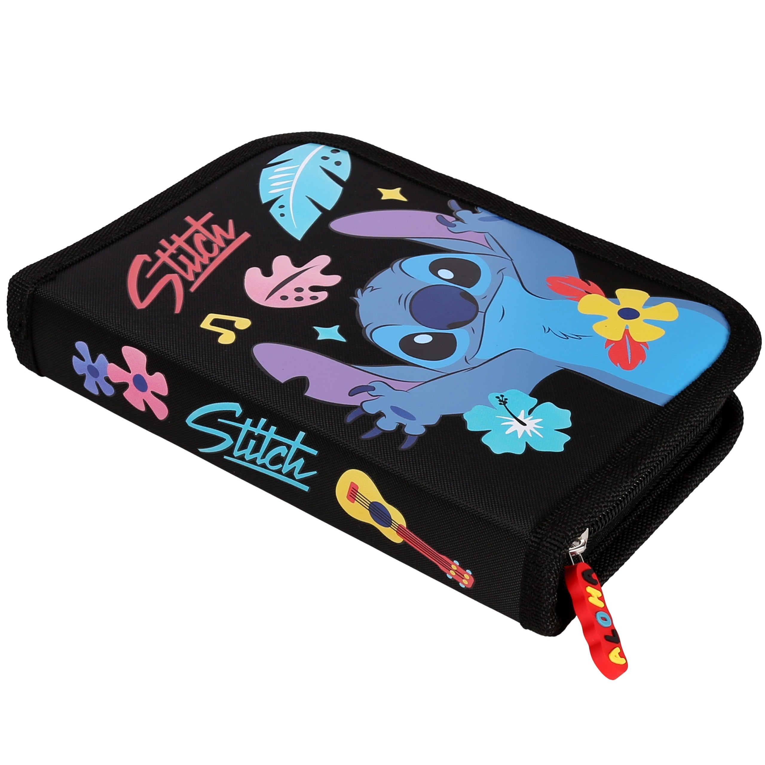 DISNEY Stitch ALOHA Piórnik DWUKLAPOWY bez wyposażenia, ROZKŁADANY piórnik szkolny dla dziewczynki