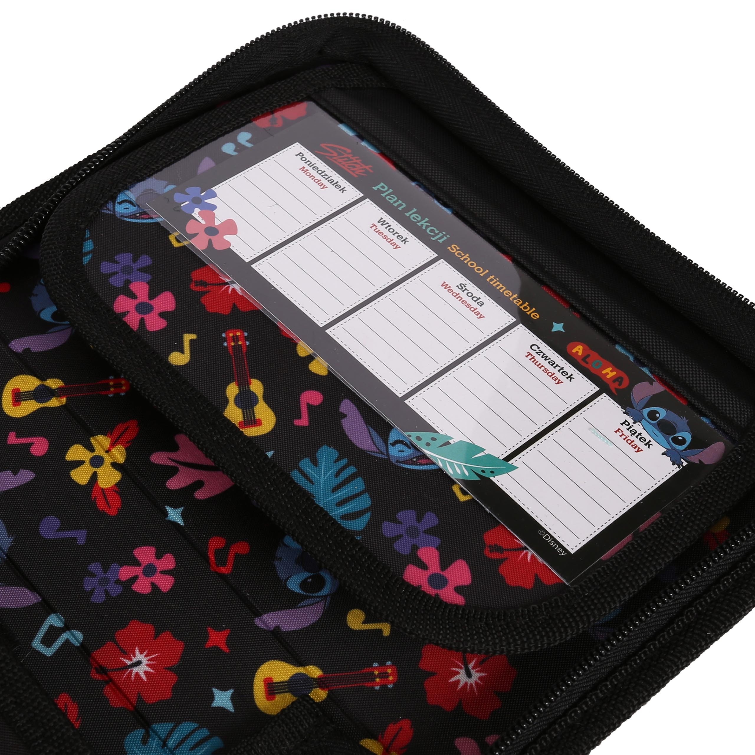 DISNEY Stitch ALOHA Piórnik DWUKLAPOWY bez wyposażenia, ROZKŁADANY piórnik szkolny dla dziewczynki