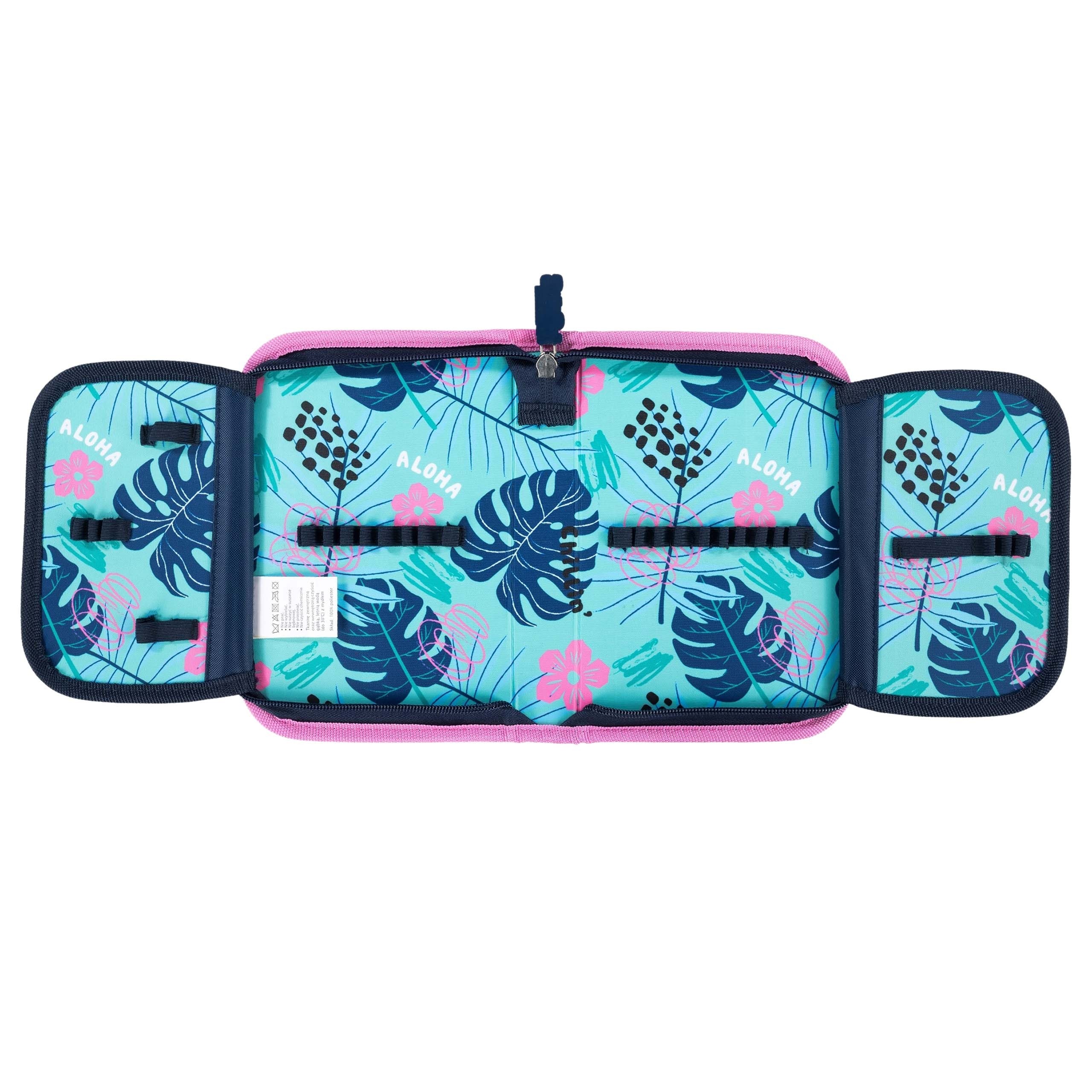 DISNEY Stitch Miętowo-różowy piórnik dwuklapowy bez wyposażenia, ROZKŁADANY piórnik szkolny dla dziewczynki