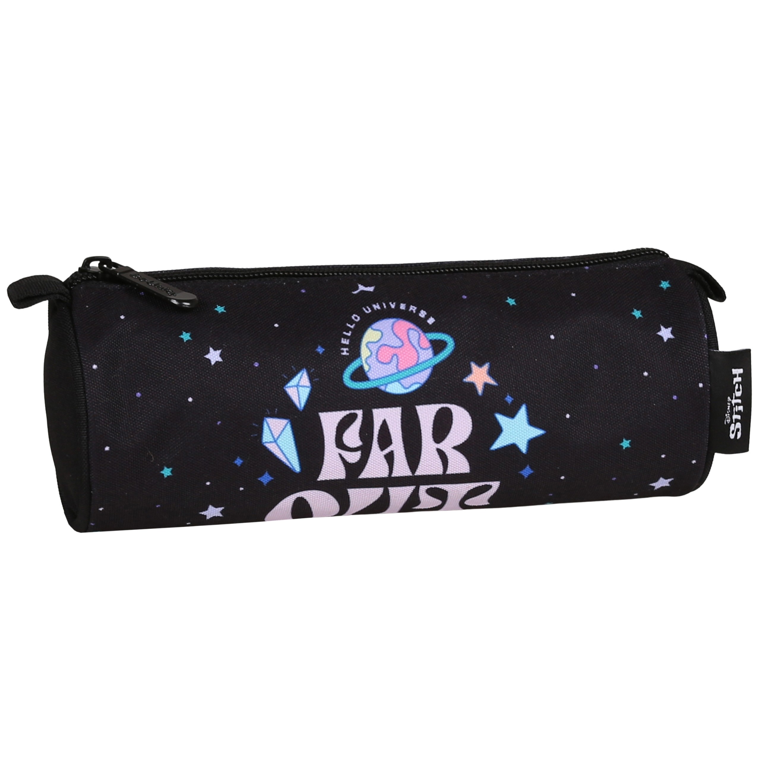 DISNEY Stitch Czarny piórnik szkolny dla dziewczynki, TUBA, saszetka na przybory szkolne 22x8x8cm