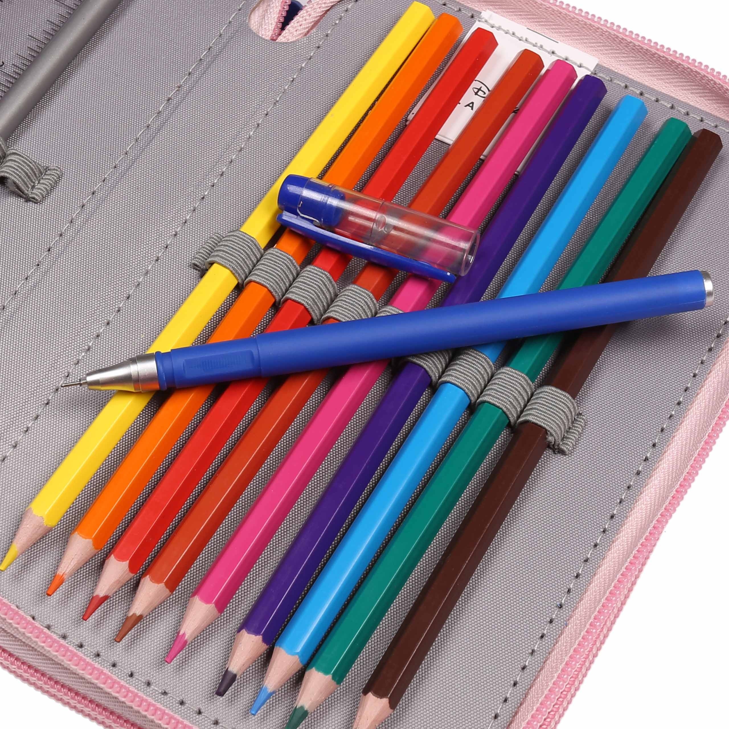 DISNEY Stitch Piórnik dwukomorowy Z WYPOSAŻENIEM dla dziewczynki DO SZKOŁY - 32 elementy, 2 zamki