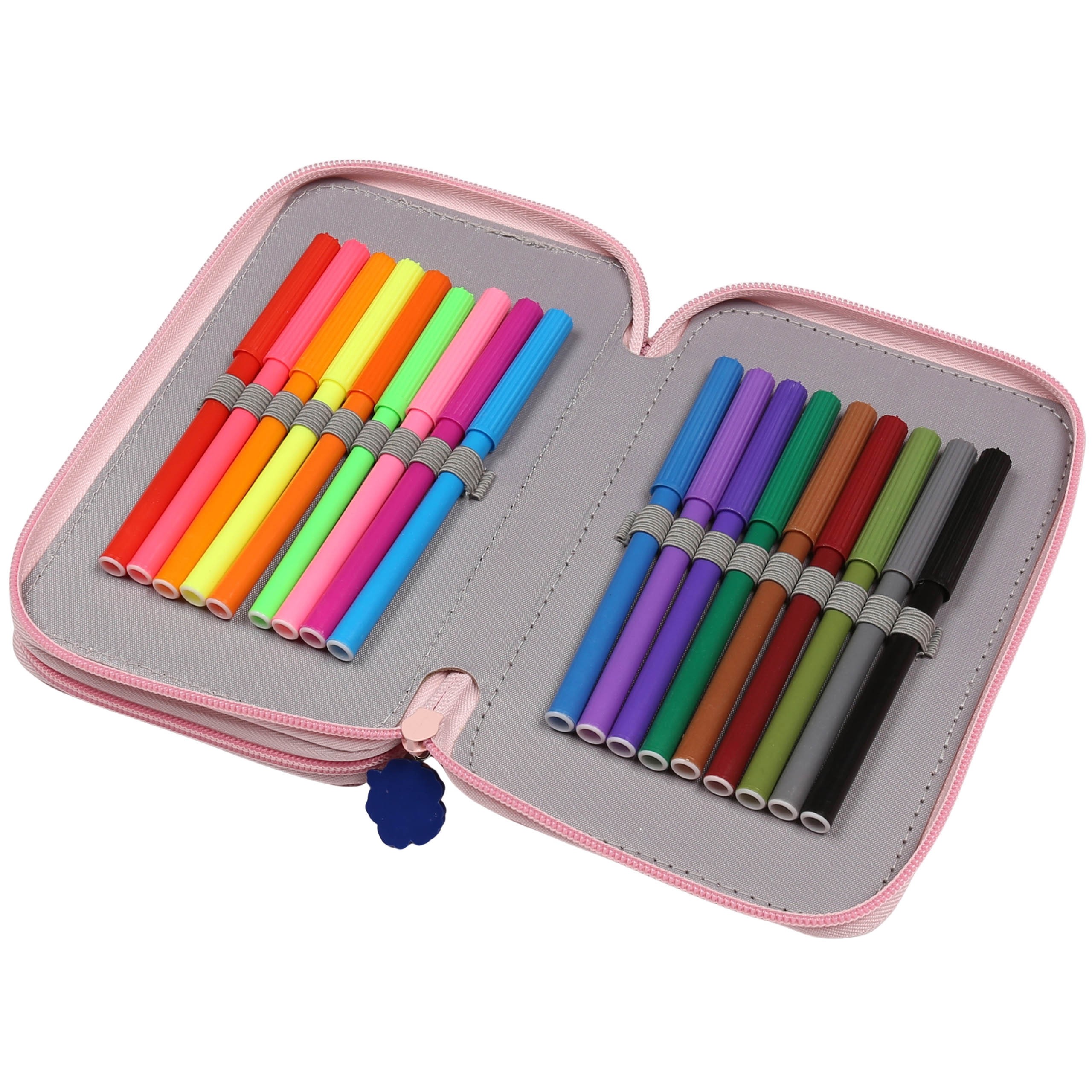 DISNEY Stitch Piórnik dwukomorowy Z WYPOSAŻENIEM dla dziewczynki DO SZKOŁY - 32 elementy, 2 zamki