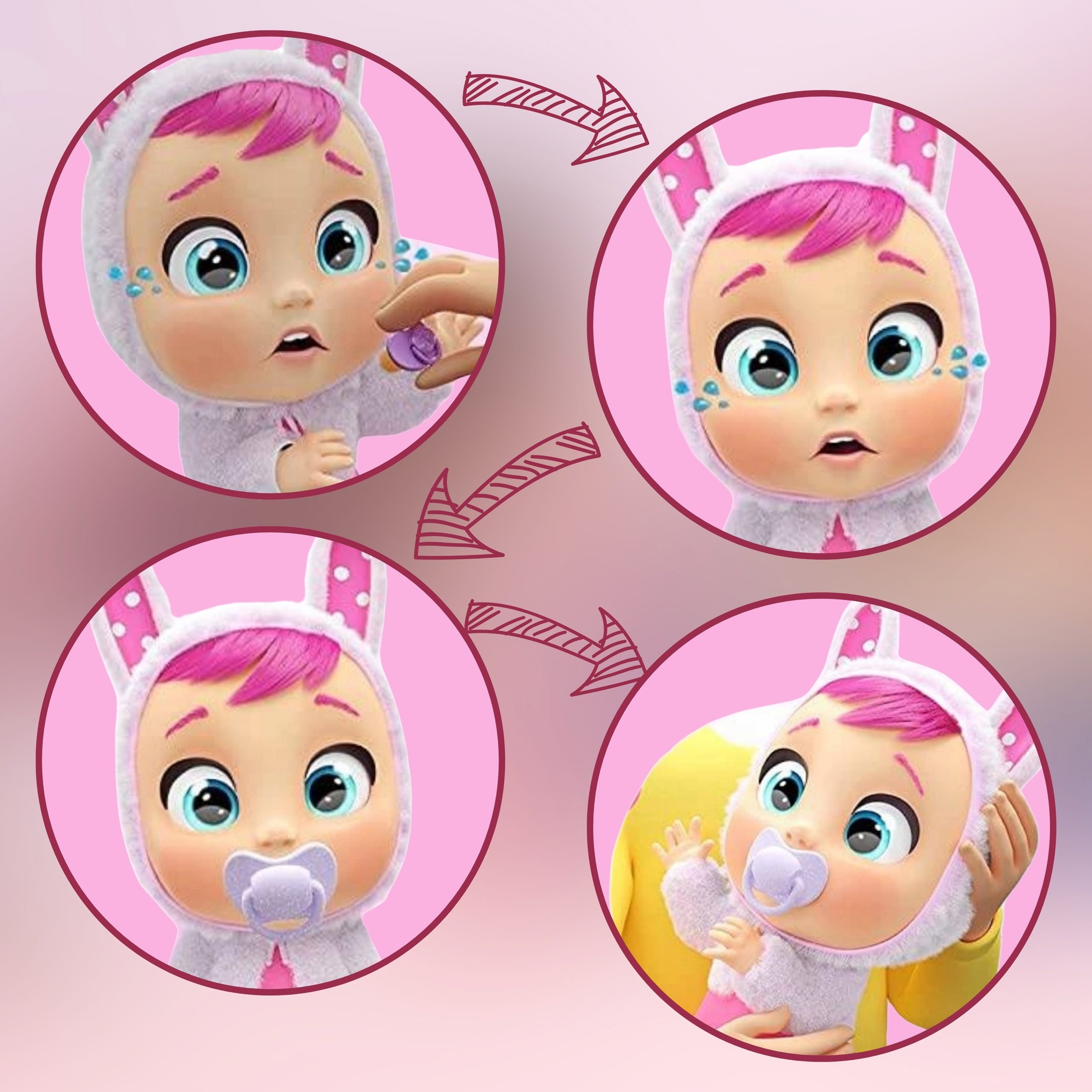 Cry Babies PŁACZĄCY bobas Stars Coney, lalka + akcesoria DUŻA 30 cm, ŁZY I DŹWIĘK