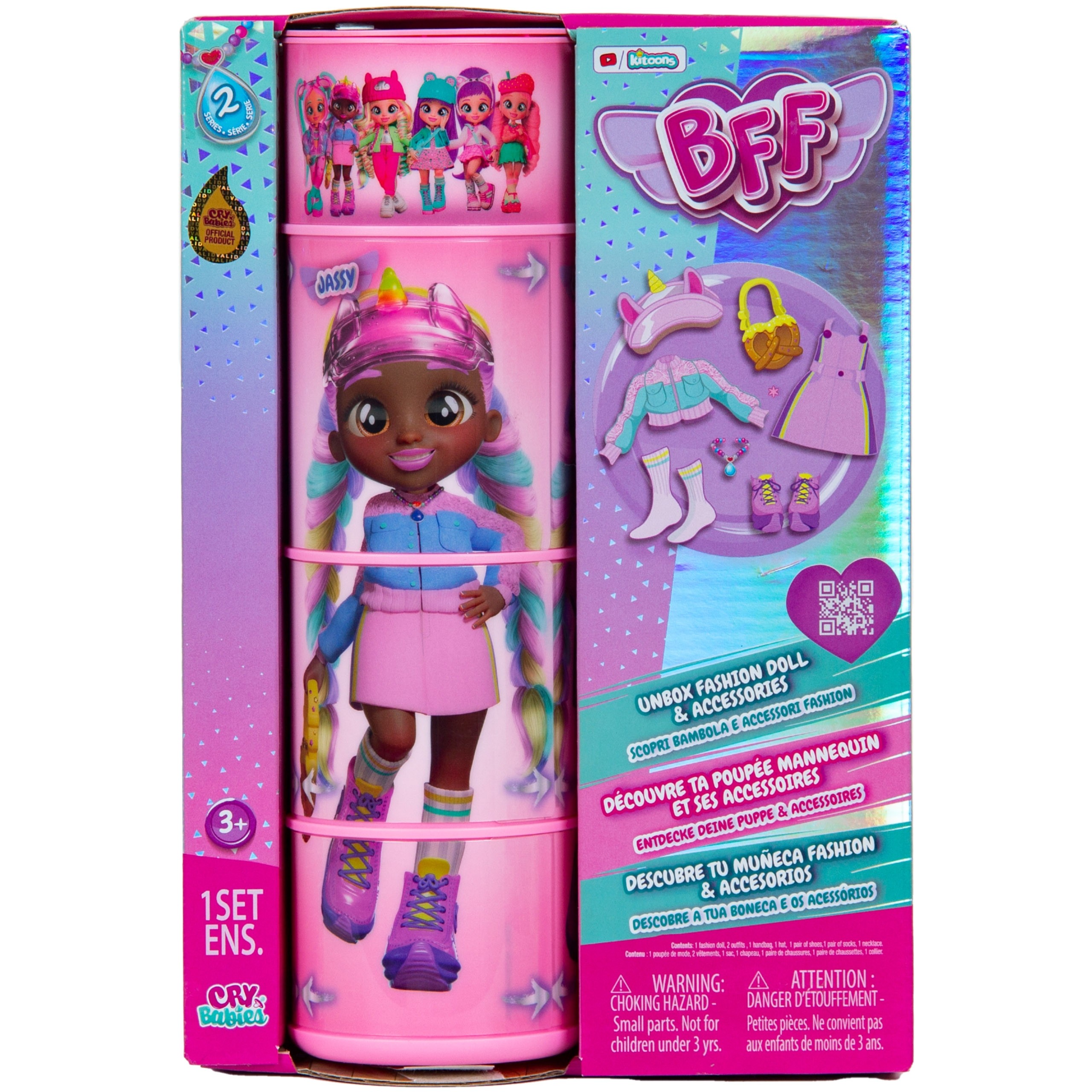 Cry Babies BFF - Lalka modowa JASSY Nastolatka + akcesoria, ORYGINALNA lalka DUŻA 20 cm