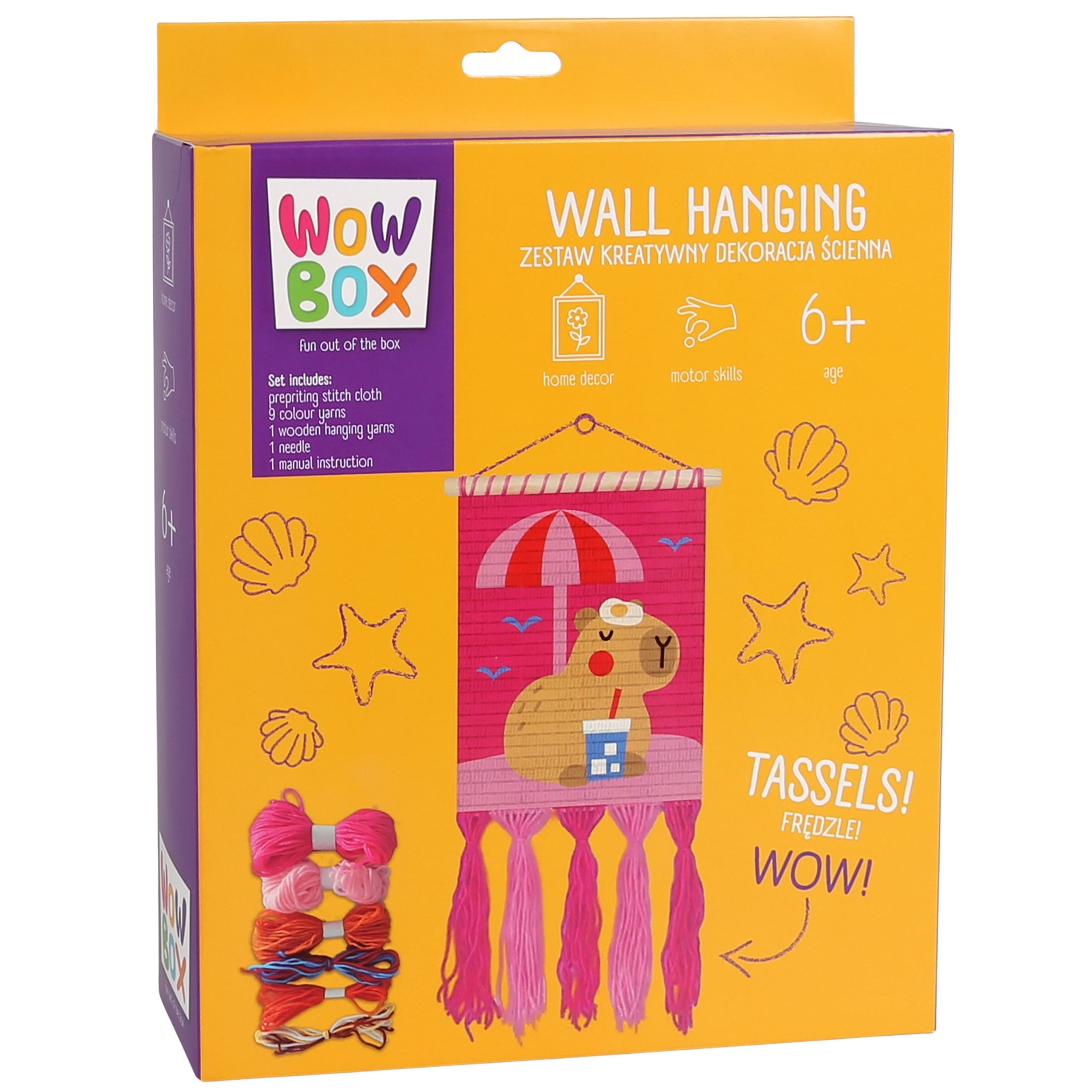 WOW BOX - Makrama KAPIBARA na plaży, Zestaw kreatywny do haftowania, dekoracja ścienna DIY 6+