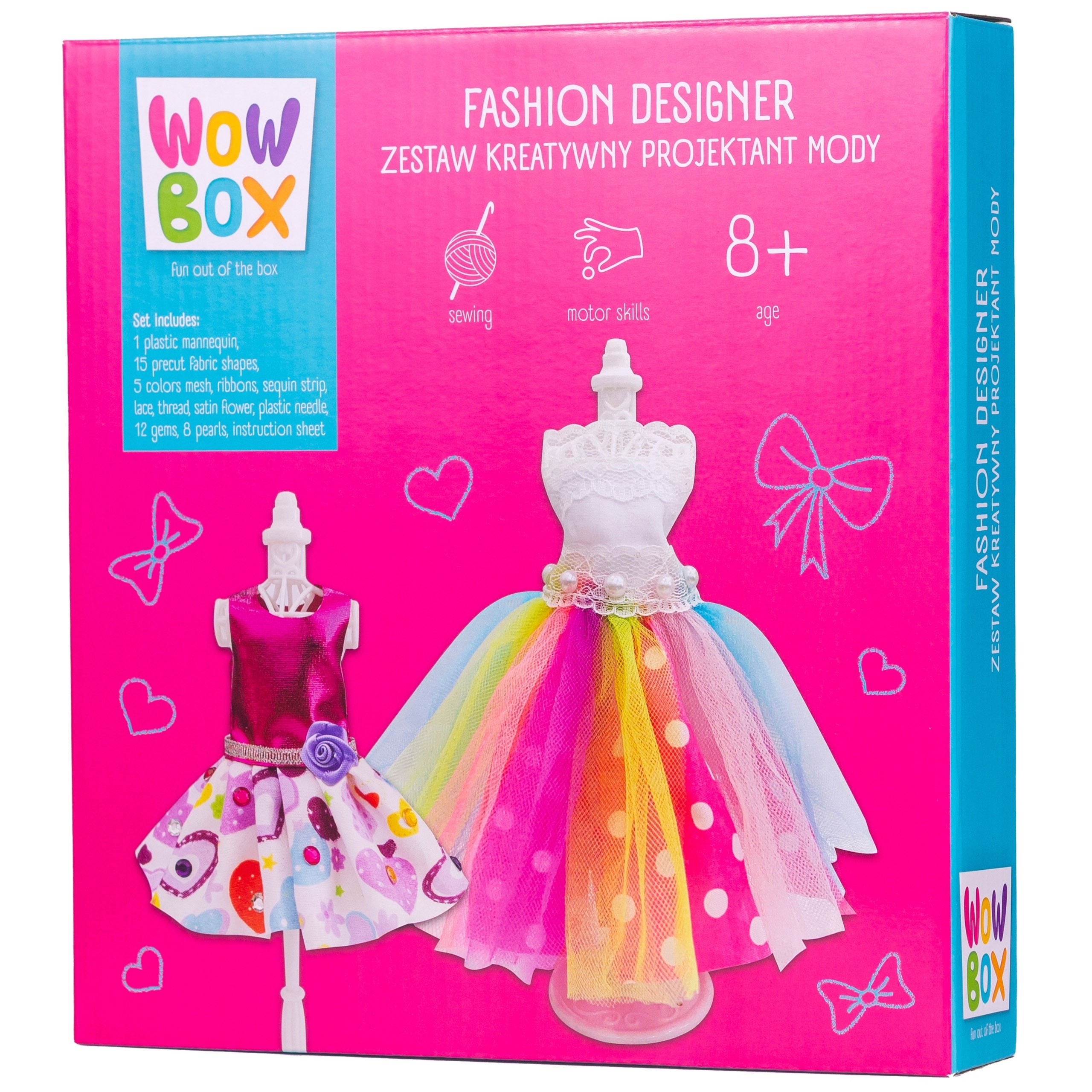 WOW BOX - Zestaw kreatywny Projektant Mody dla dzieci, zestaw do projektowania ubrań DIY 8+