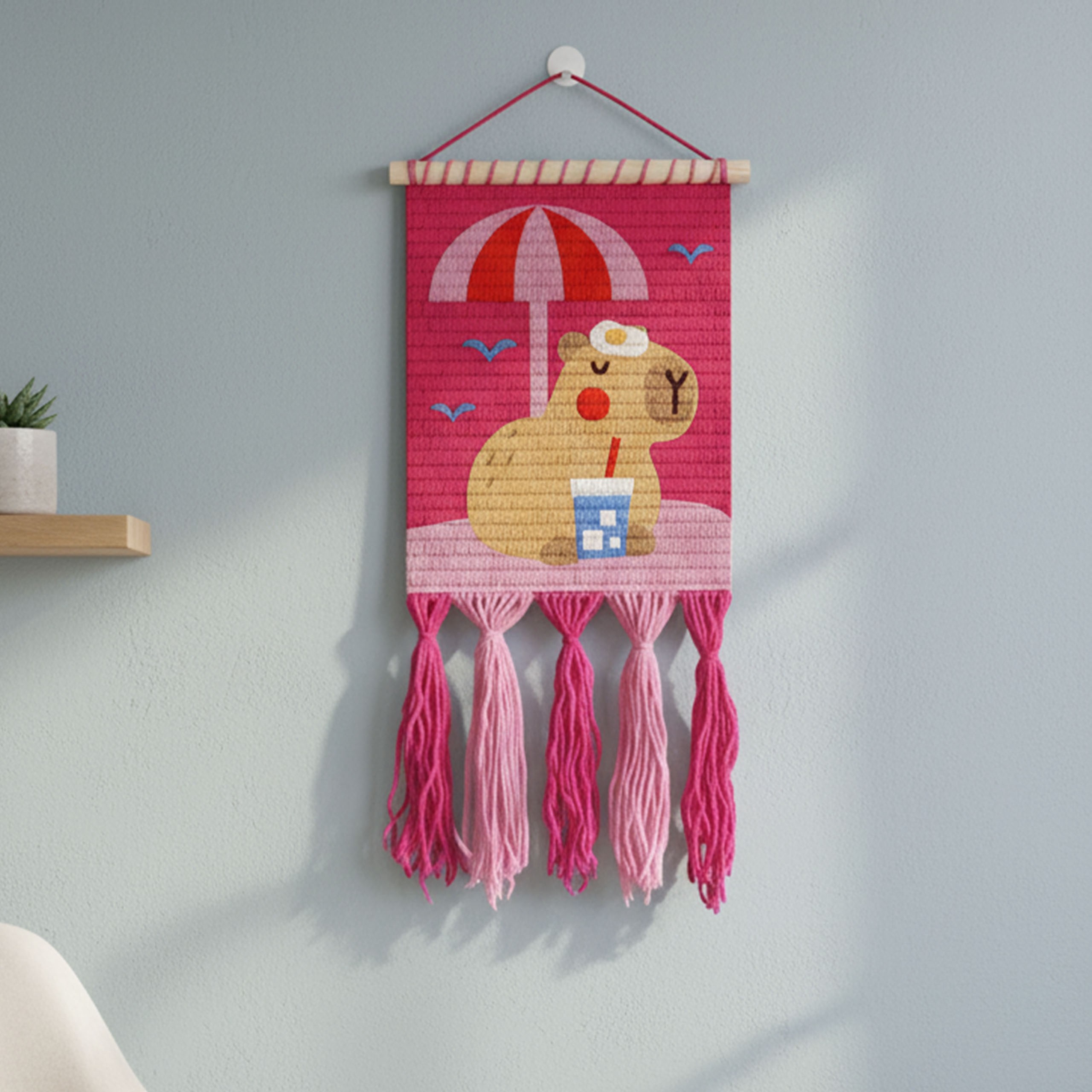 WOW BOX - Makrama KAPIBARA na plaży, Zestaw kreatywny do haftowania, dekoracja ścienna DIY 6+