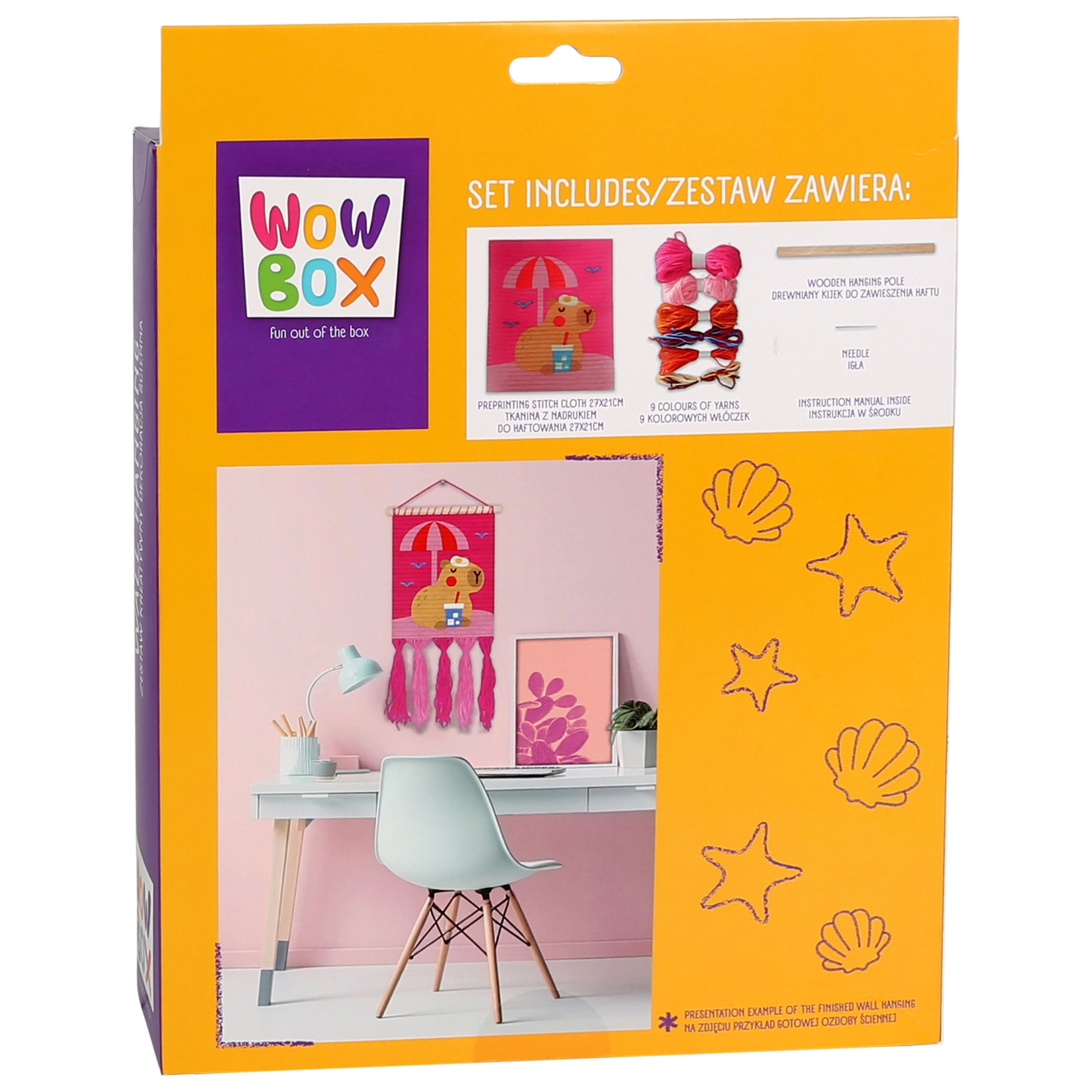 WOW BOX - Makrama KAPIBARA na plaży, Zestaw kreatywny do haftowania, dekoracja ścienna DIY 6+