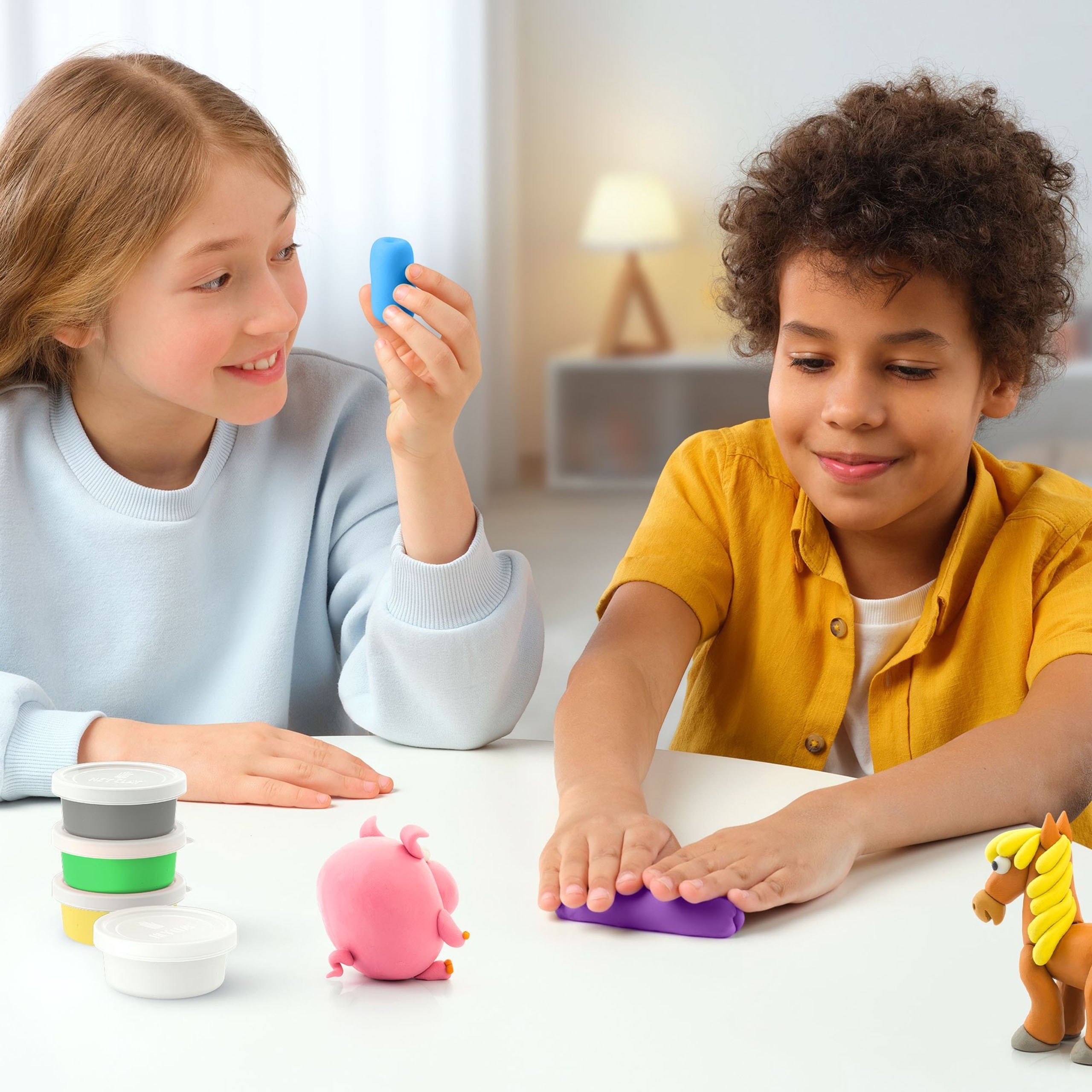 Hey Clay Zwierzęta Masa plastyczna do zabawy + akcesoria, ciastolina, 15 kolorów