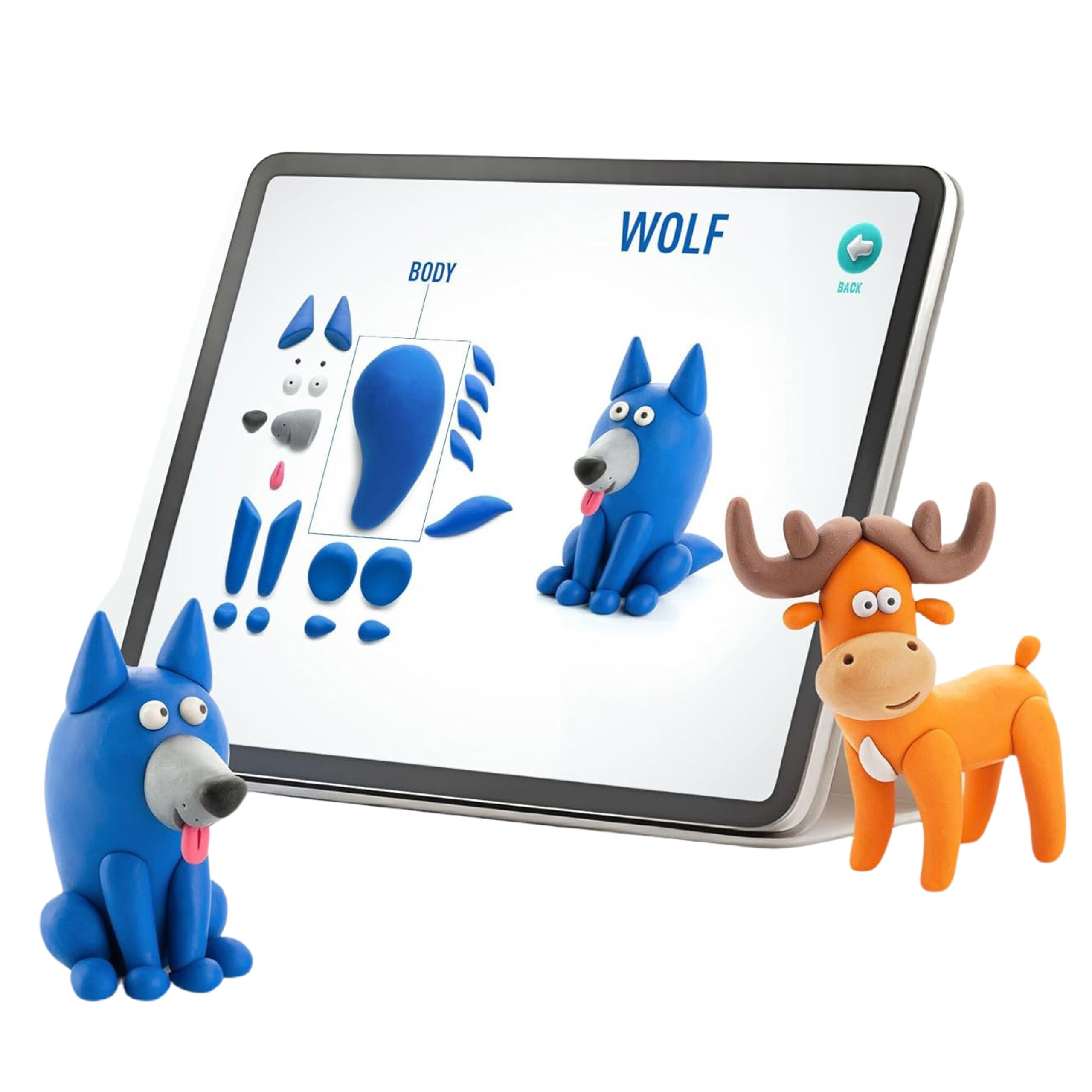 Hey Clay Zwierzęta leśne Masa plastyczna do zabawy + akcesoria, ciastolina, 15 kolorów