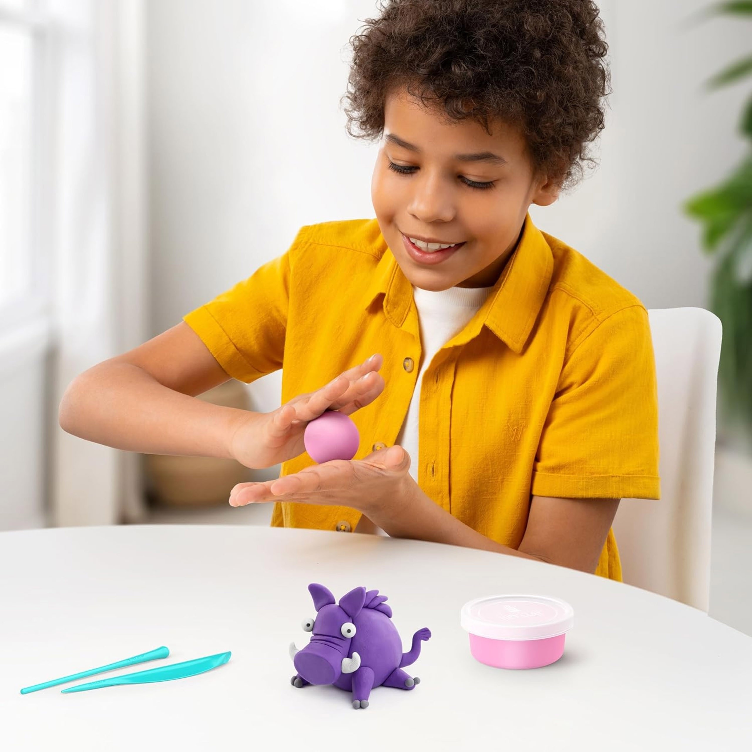 Hey Clay Zwierzęta leśne Masa plastyczna do zabawy + akcesoria, ciastolina, 15 kolorów