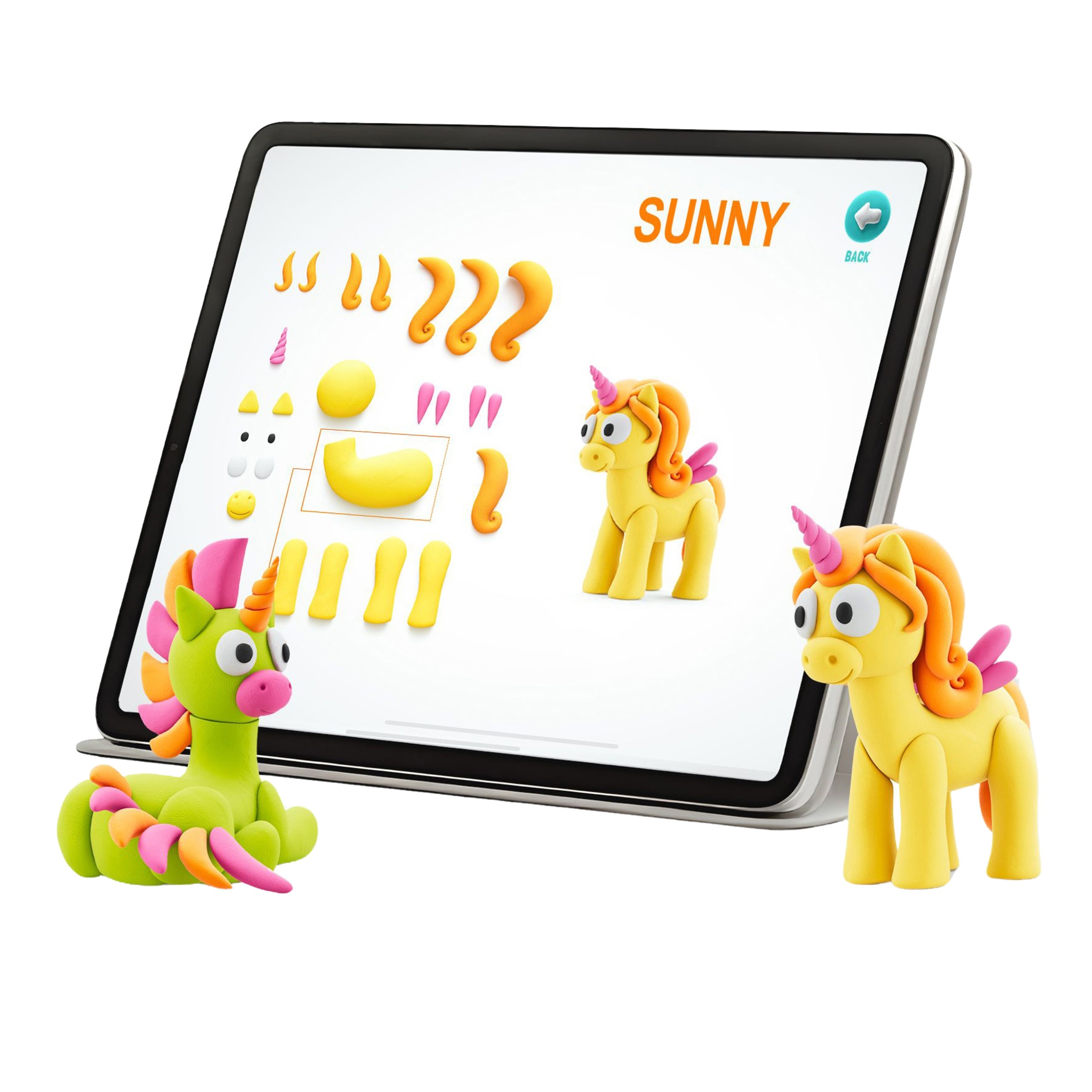 Hey Clay Tęczowe jednorożce Masa plastyczna do zabawy + akcesoria, piankolina, 15 kolorów