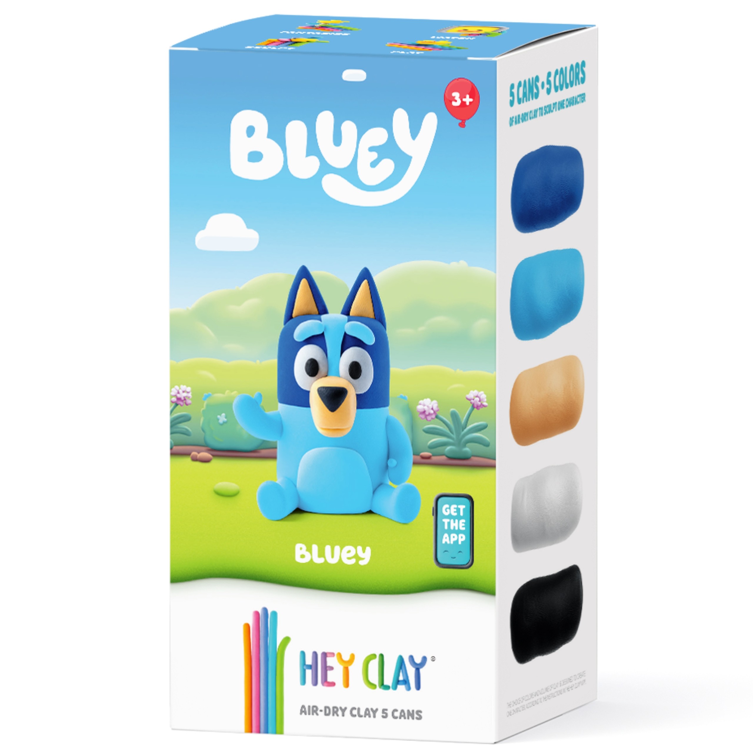 Hey Clay Bluey Masa plastyczna do zabawy dla dzieci + akcesoria, ciastolina, masa piankowa 5 kolorów 3+