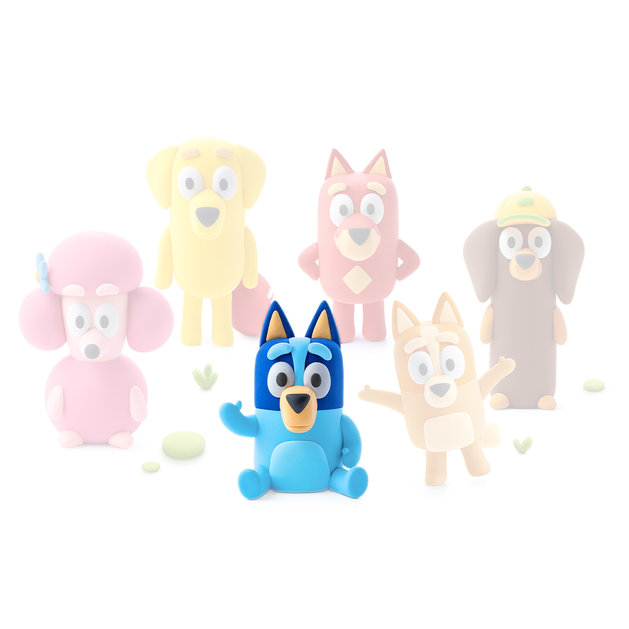 Hey Clay Bluey Masa plastyczna do zabawy dla dzieci + akcesoria, ciastolina, masa piankowa 5 kolorów 3+