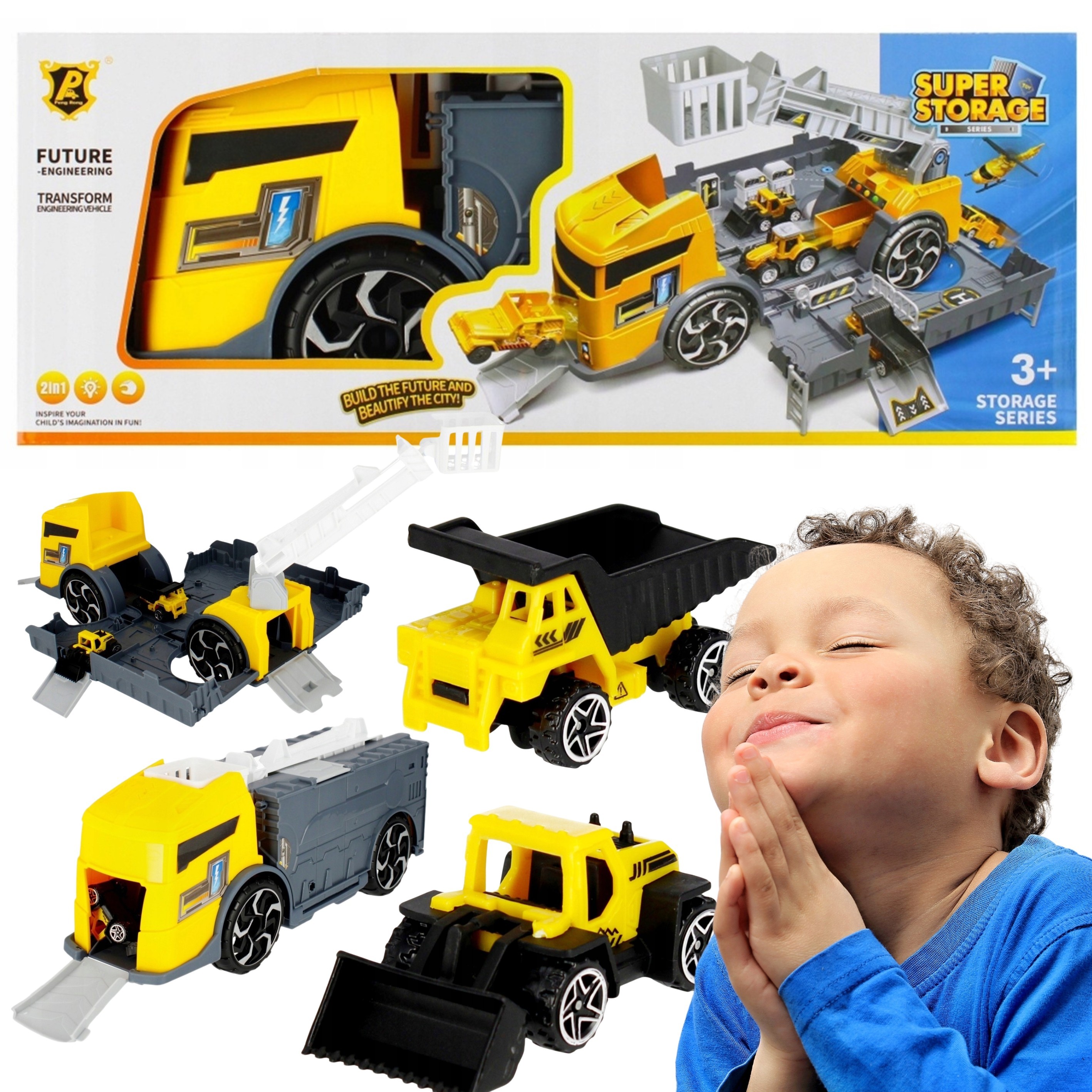 Żółte auto ciężarowe...