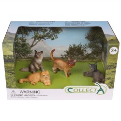 Collecta Set von 4 Katzenfiguren, Tierfiguren 3+