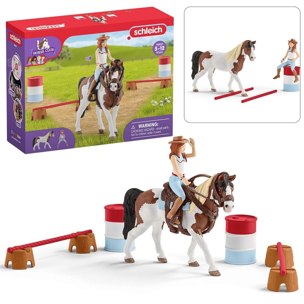 SLH42441 Schleich Horse Club - Zestaw do jazdy westernowej Hannah, figurki dla dzieci 5+