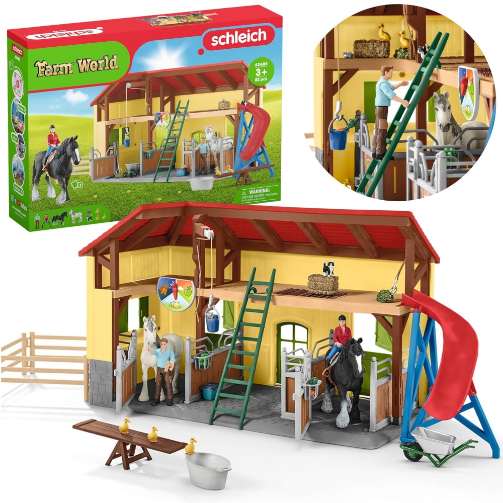 SLH42485 Schleich Farm World - Stajnia dla koni z wyposażeniem 3+