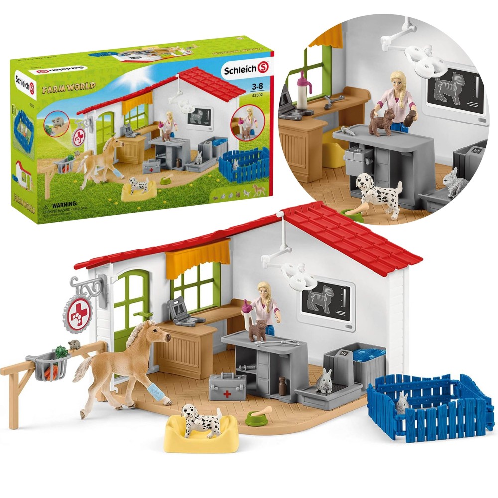 SLH42502 Schleich Farm World - Klinika weterynaryjna ze zwierzętami 3+