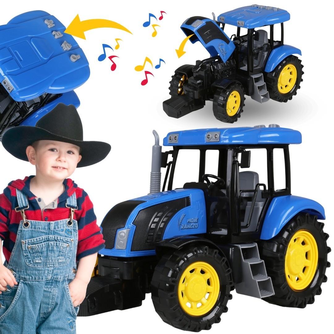 Niebieski traktor zabawka...