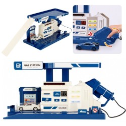 Stacja benzynowa, parking z akcesoriami metalowymi dla dzieci 3+ MEGA CREATIVE