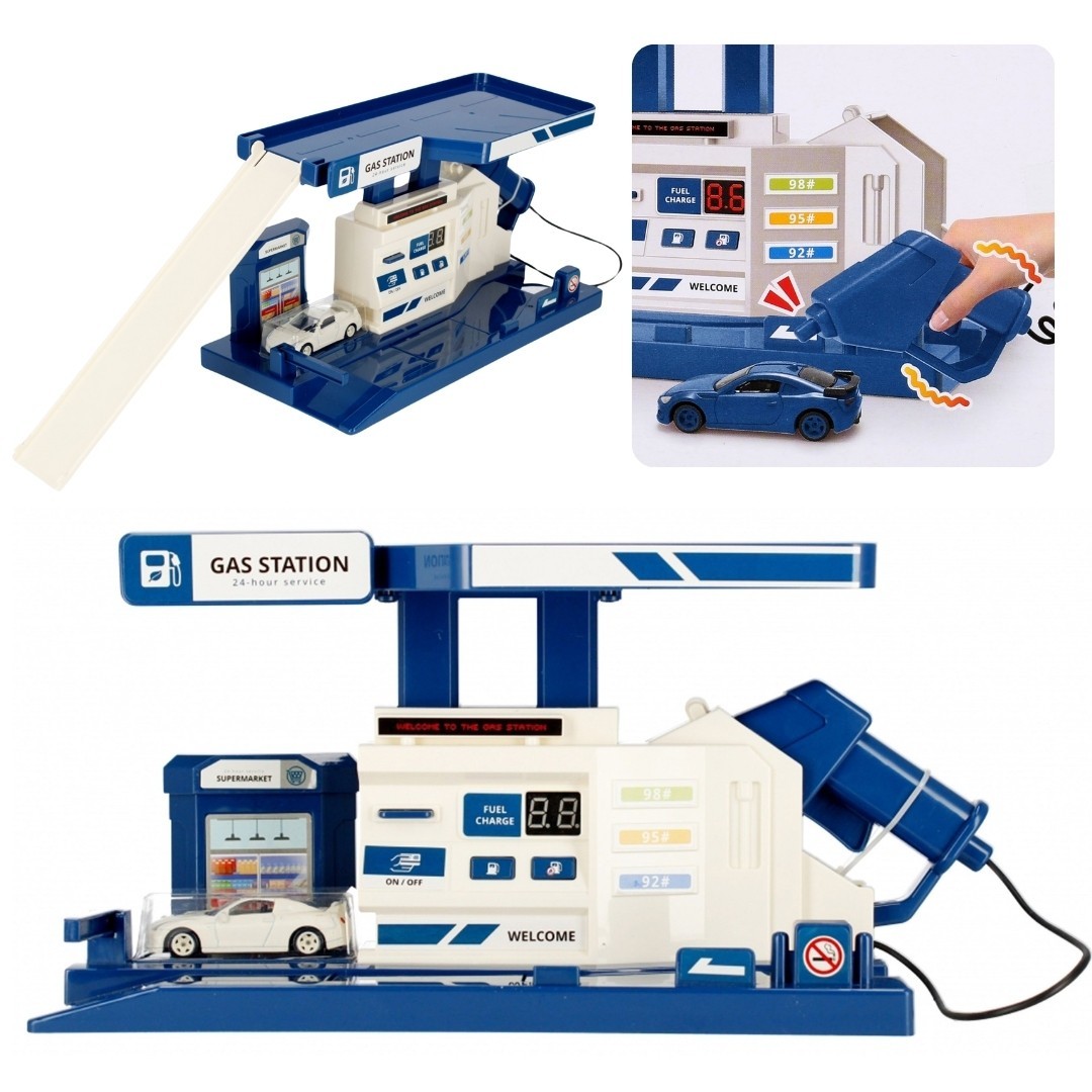 Stacja benzynowa, parking z...