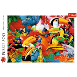 Puzzle 500 elementów-Kolorowe ptaki TREFL