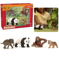 SLH42736 Schleich Wild Life - Zestaw czterech dzikich zwierząt na start, Azja, figurka dla dzieci 3+