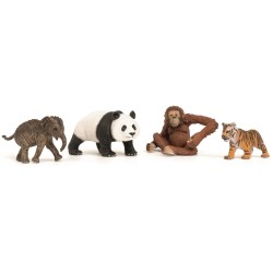 SLH42736 Schleich Wild Life - Zestaw czterech dzikich zwierząt na start, Azja, figurka dla dzieci 3+