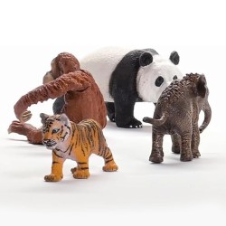 SLH42736 Schleich Wild Life - Zestaw czterech dzikich zwierząt na start, Azja, figurka dla dzieci 3+