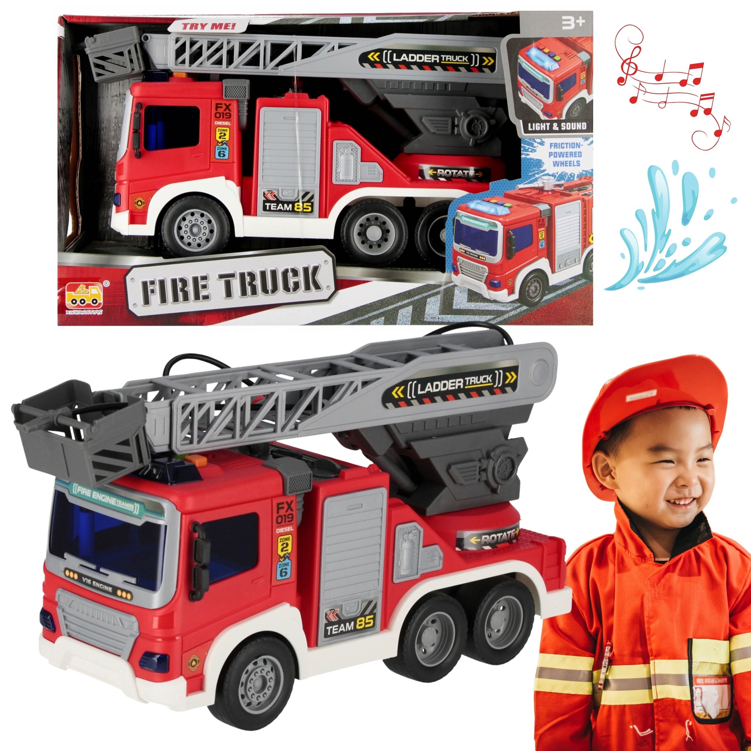 Czerwony wóz strażacki na...