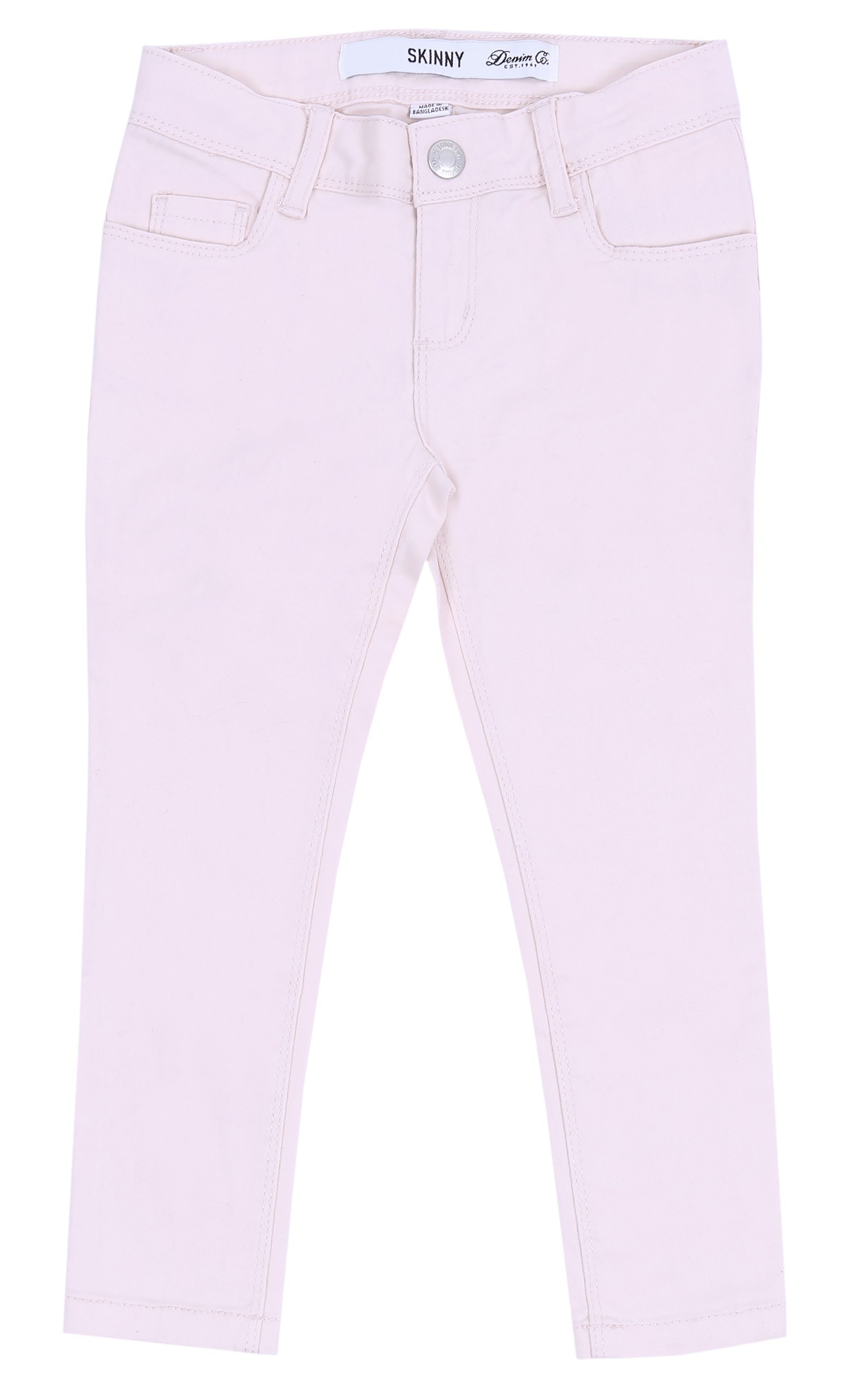 Pudrowe, jeansowe spodnie...