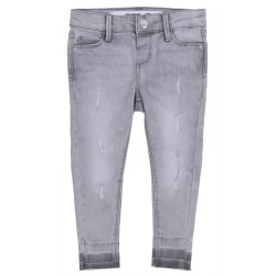 Szare, przecierane spodnie typu skinny DENIM CO