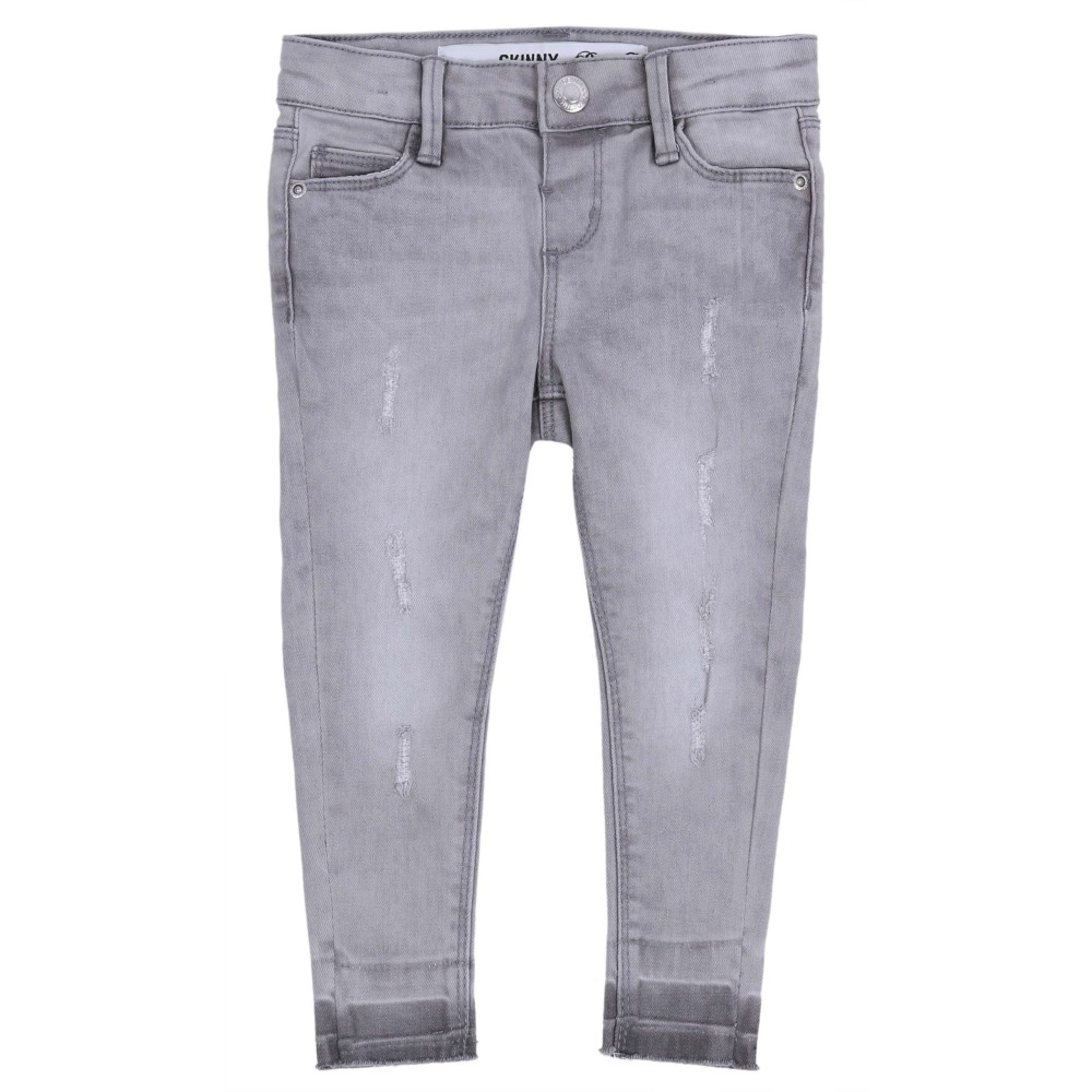 Szare, przecierane spodnie typu skinny DENIM CO