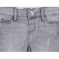 Szare, przecierane spodnie typu skinny DENIM CO