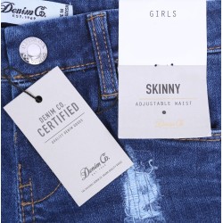 Spodnie jeansowe w róże DENIM CO