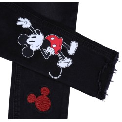 Czarne spodnie, jeansy Myszka Mickey DISNEY