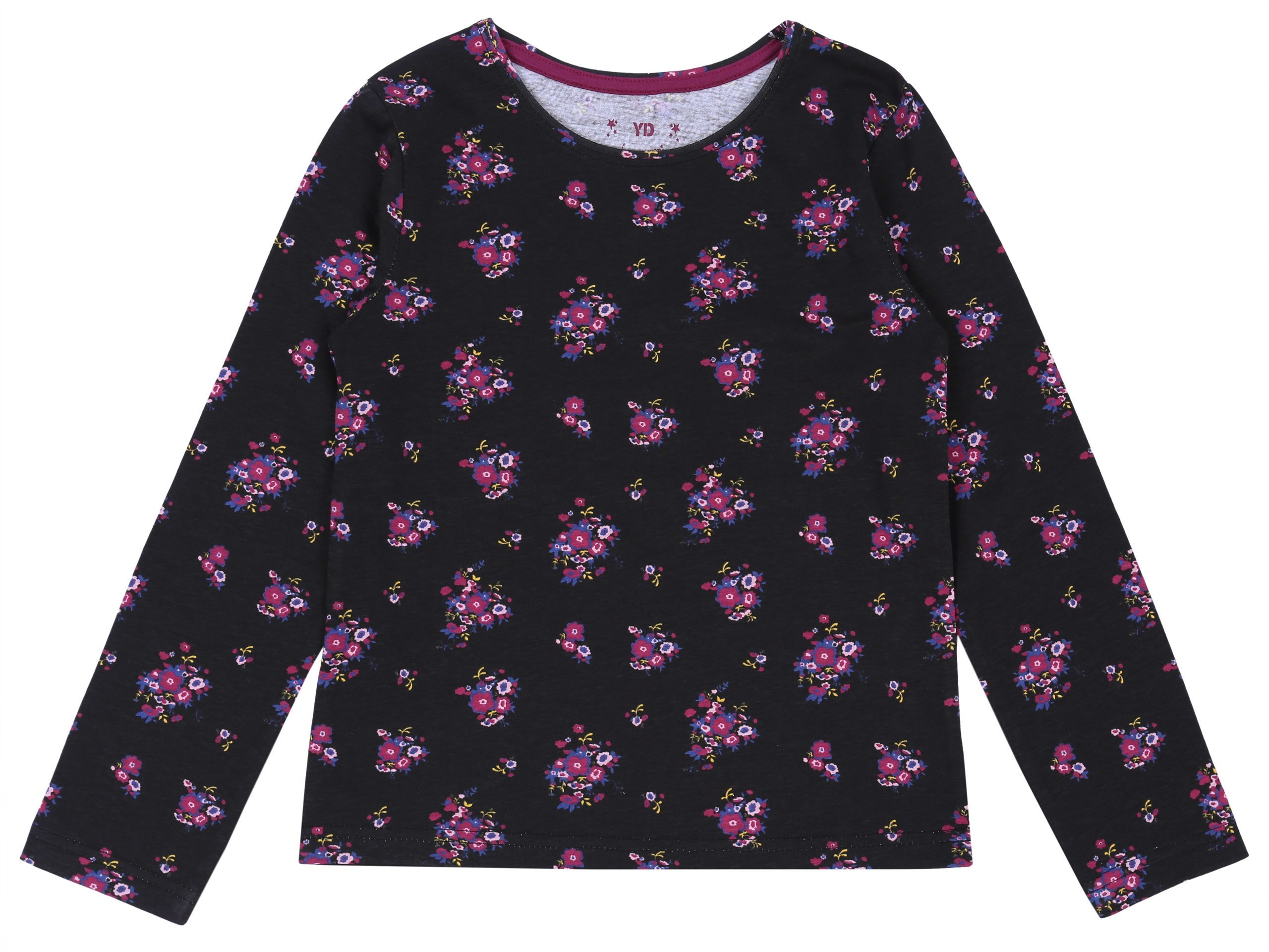 Czarna bluzka w drobne kwiatki