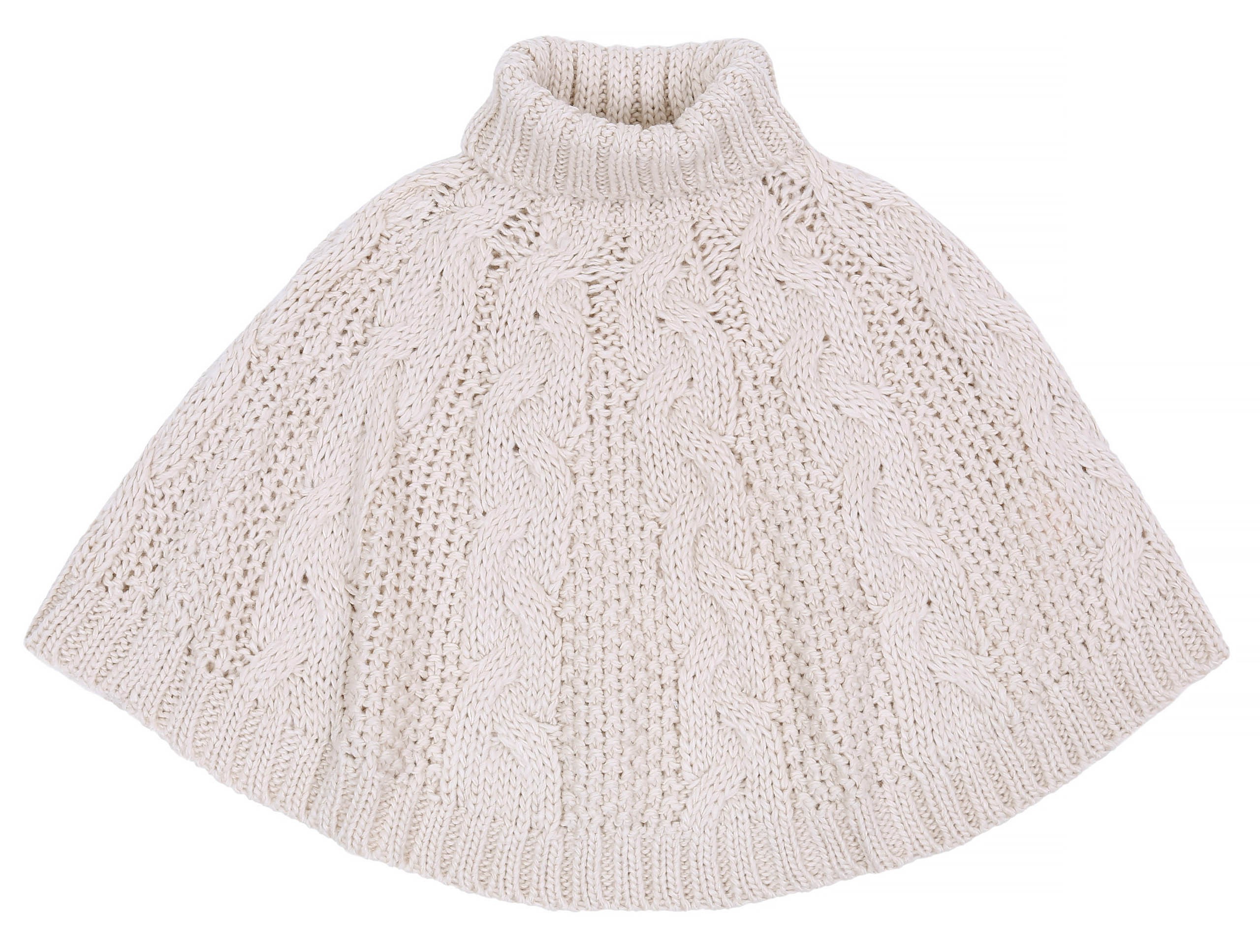 Beżowe poncho dziecięce z...