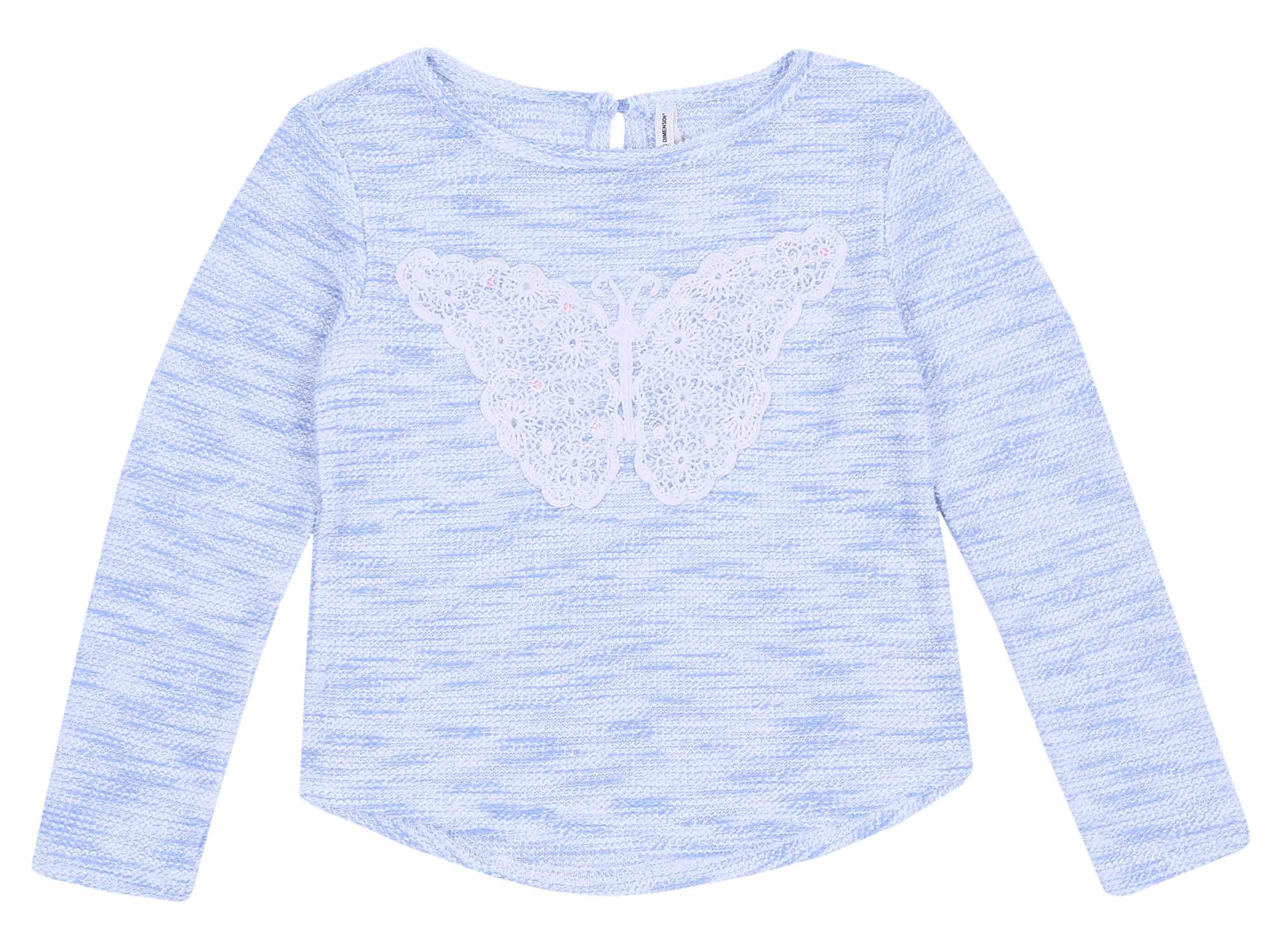 Błękitny sweterek z motylem