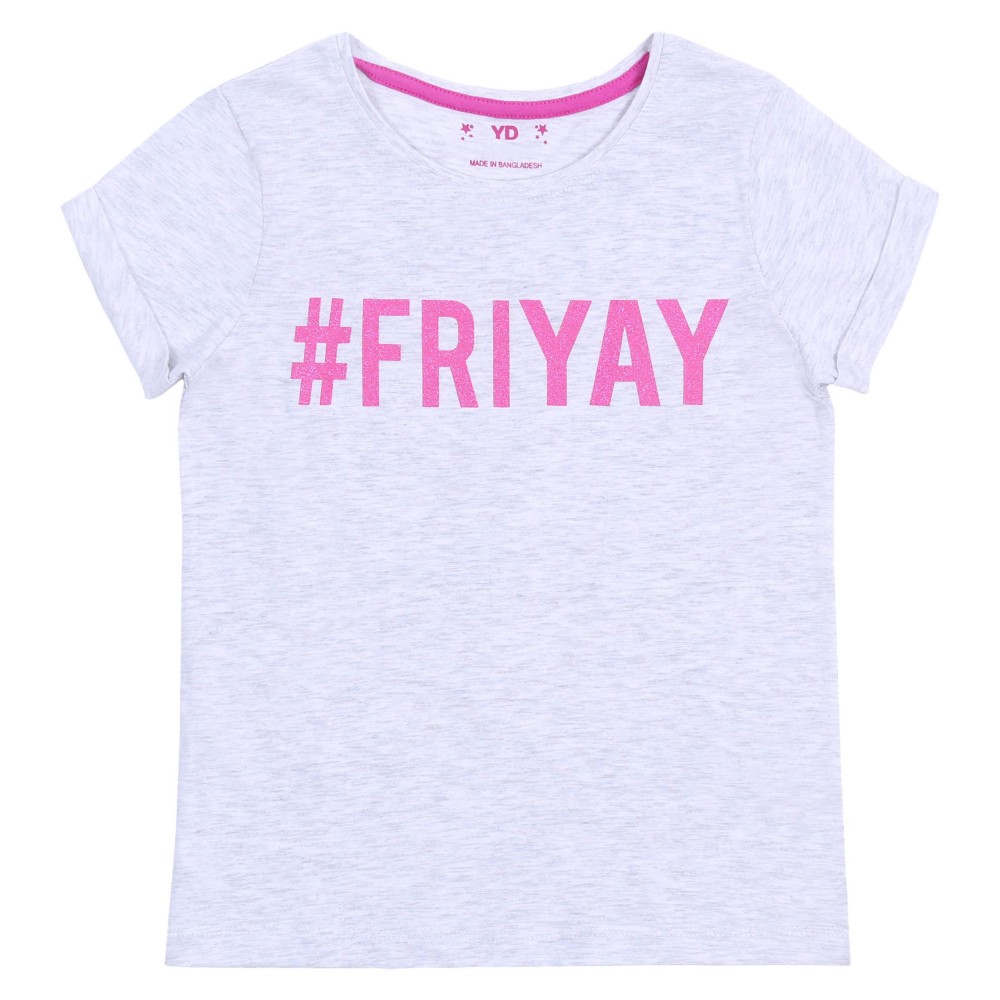 Szara, dziewczęca koszulka/t-shirt FRIYAY