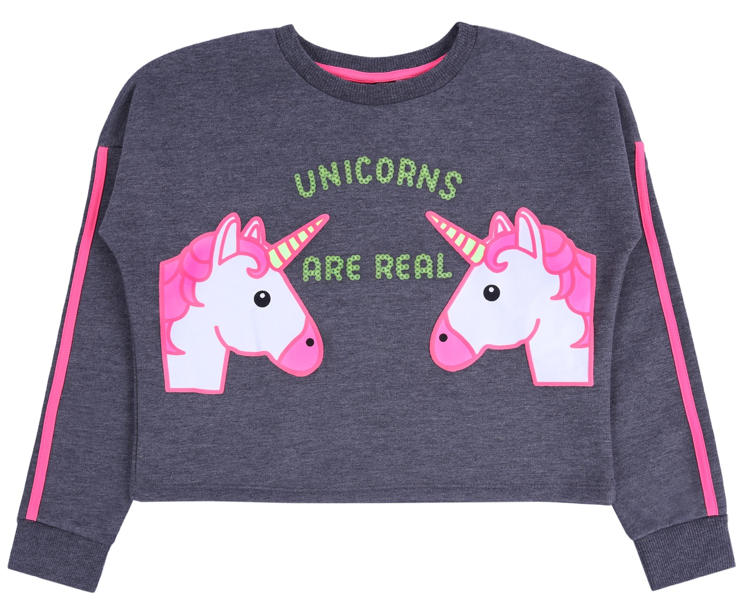 Szaro-neonowa, krótka bluza...