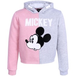 Krótka, szaro-różowa bluza Mickey Disney