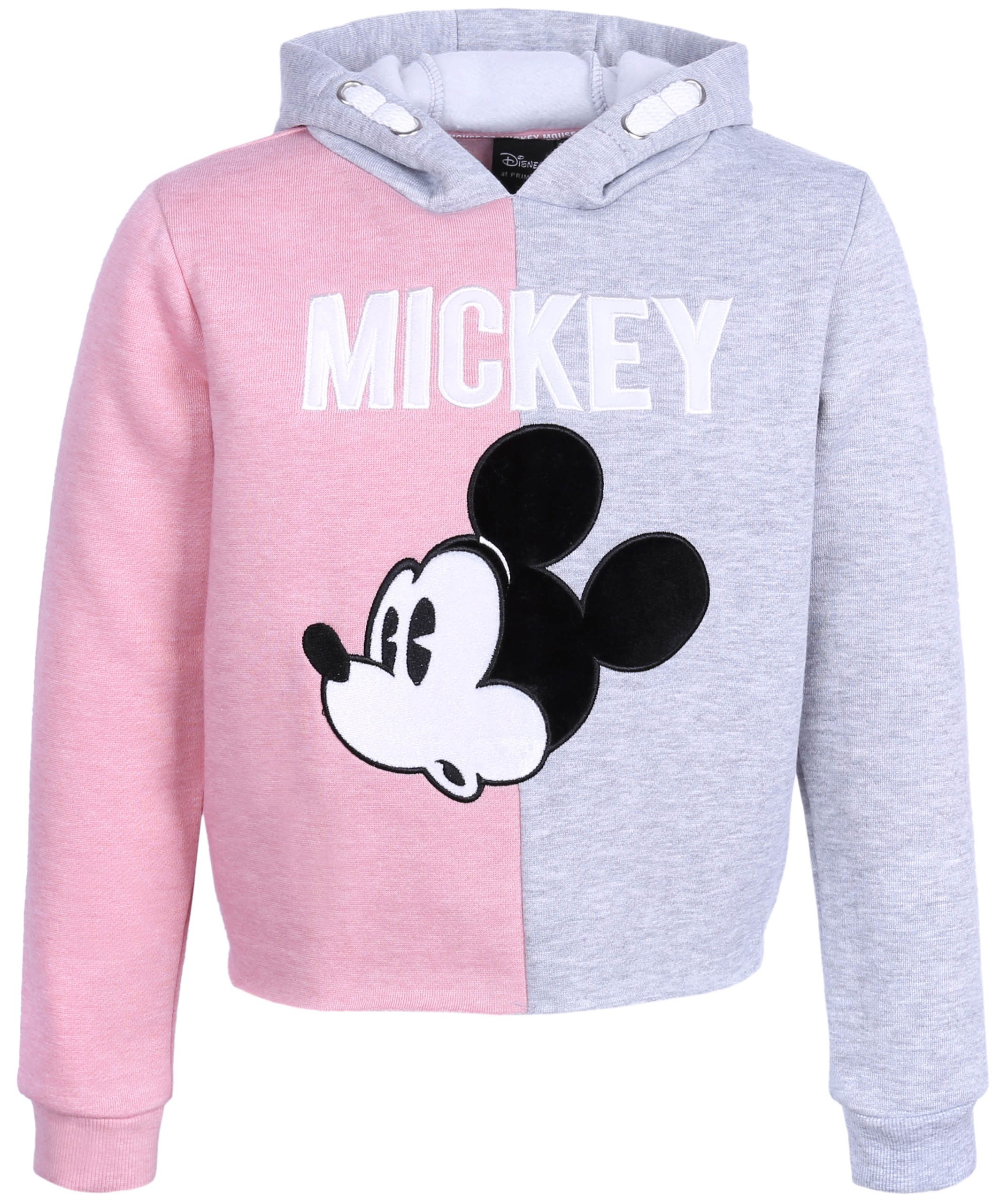 Krótka, szaro-różowa bluza...