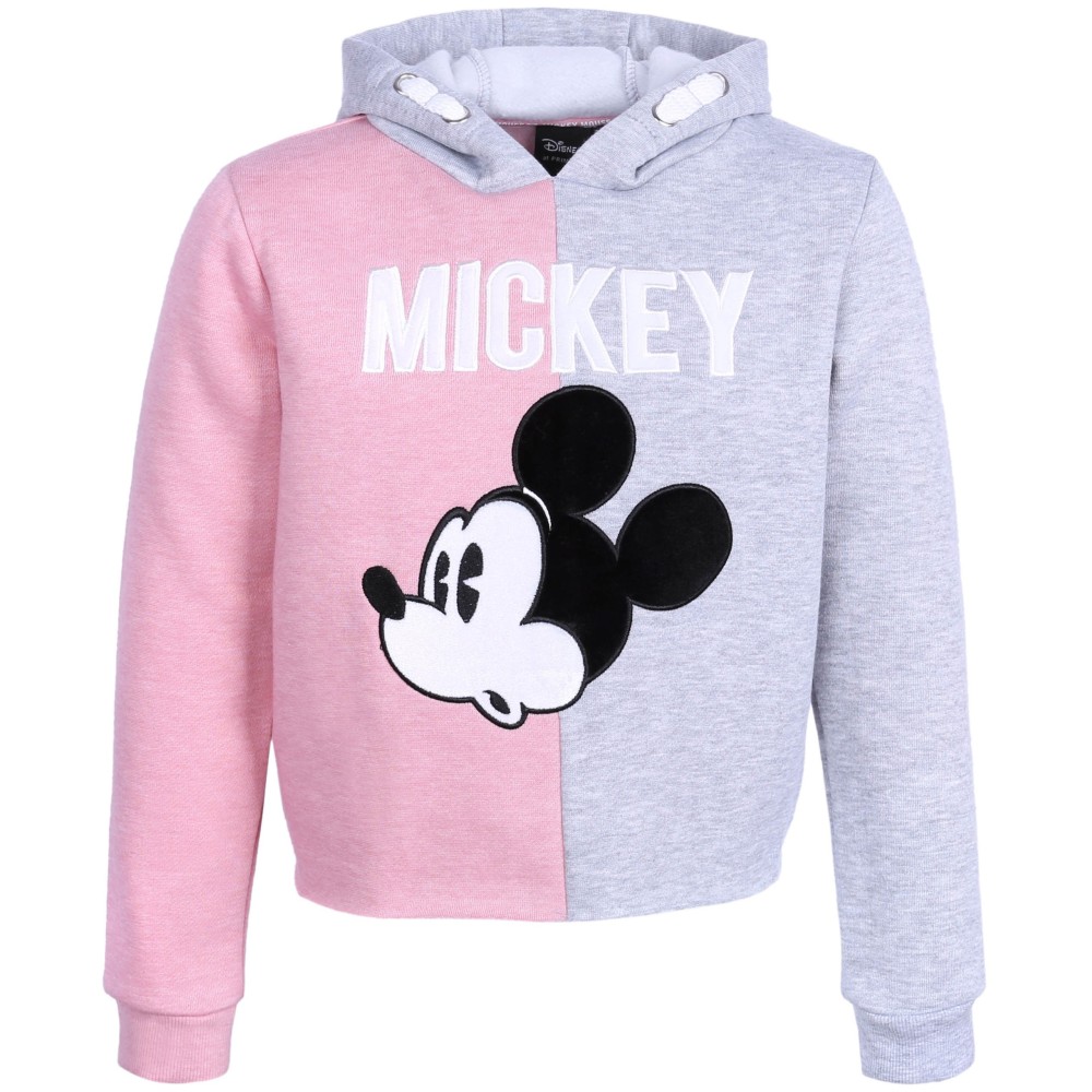 Krótka, szaro-różowa bluza Mickey Disney