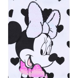 Biało-czarna bluza w serca, z cekinami Myszka Minnie Disney