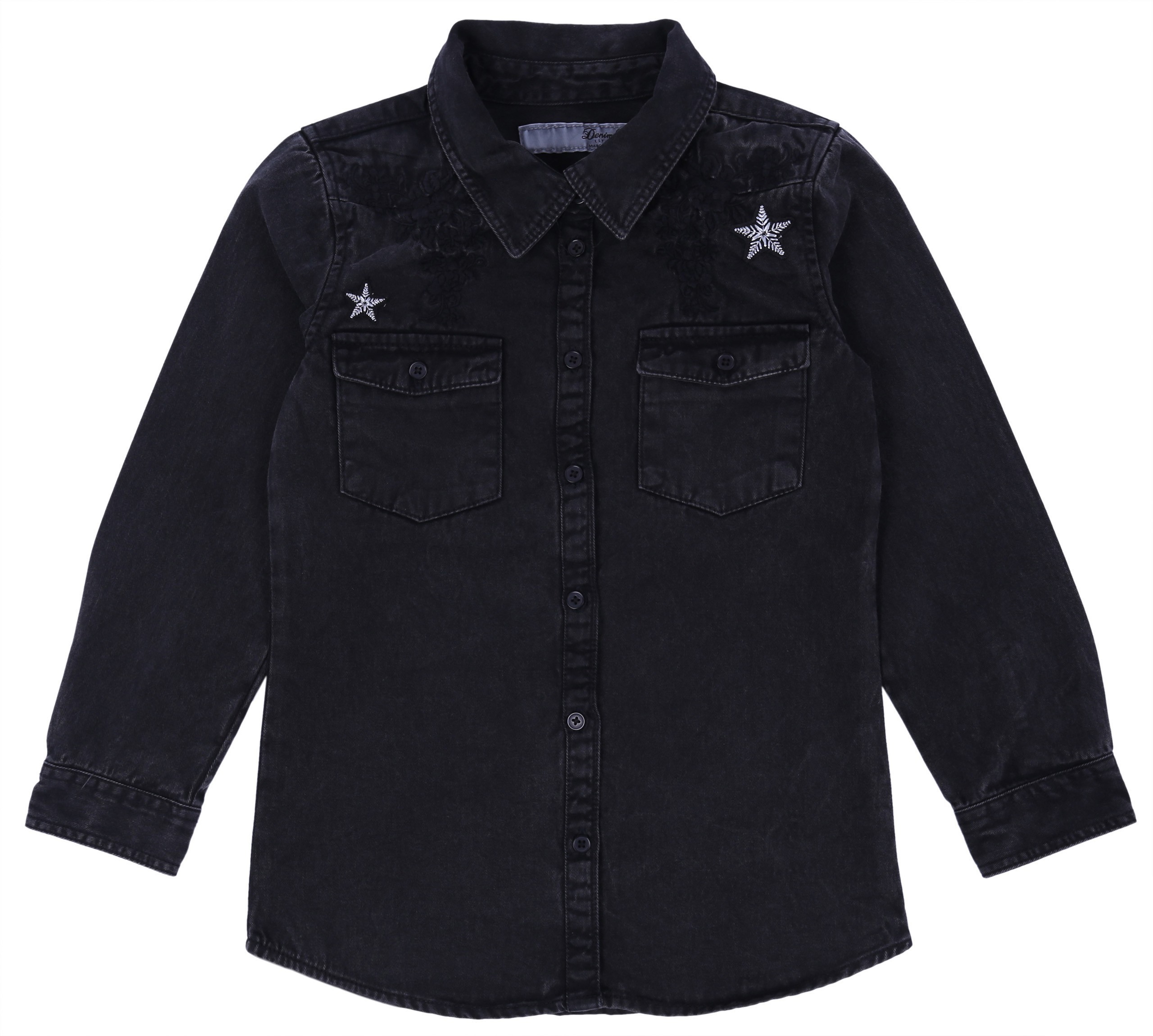 Czarna, jeansowa koszula...