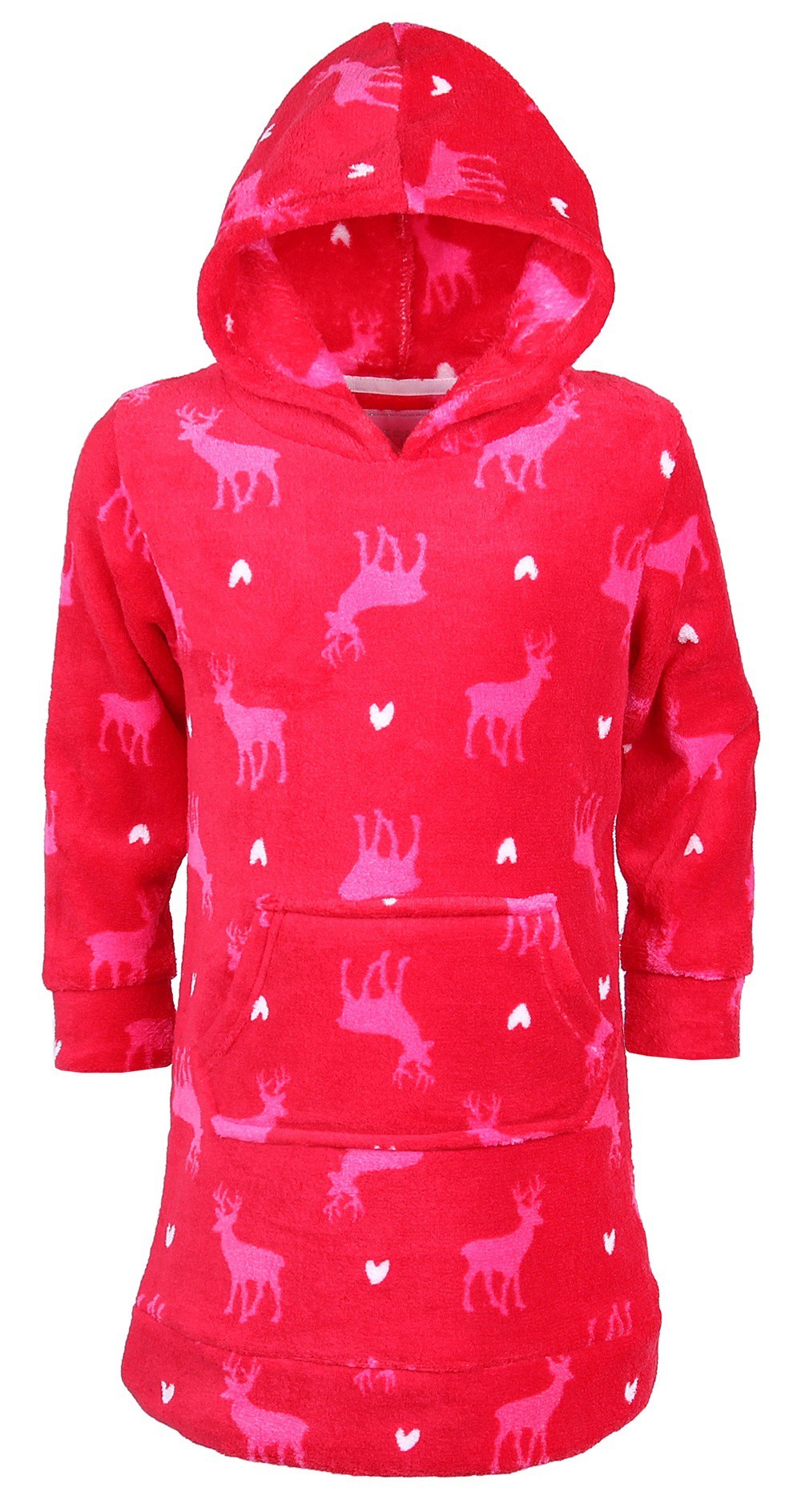 Czerwony szlafrok z reniferem.