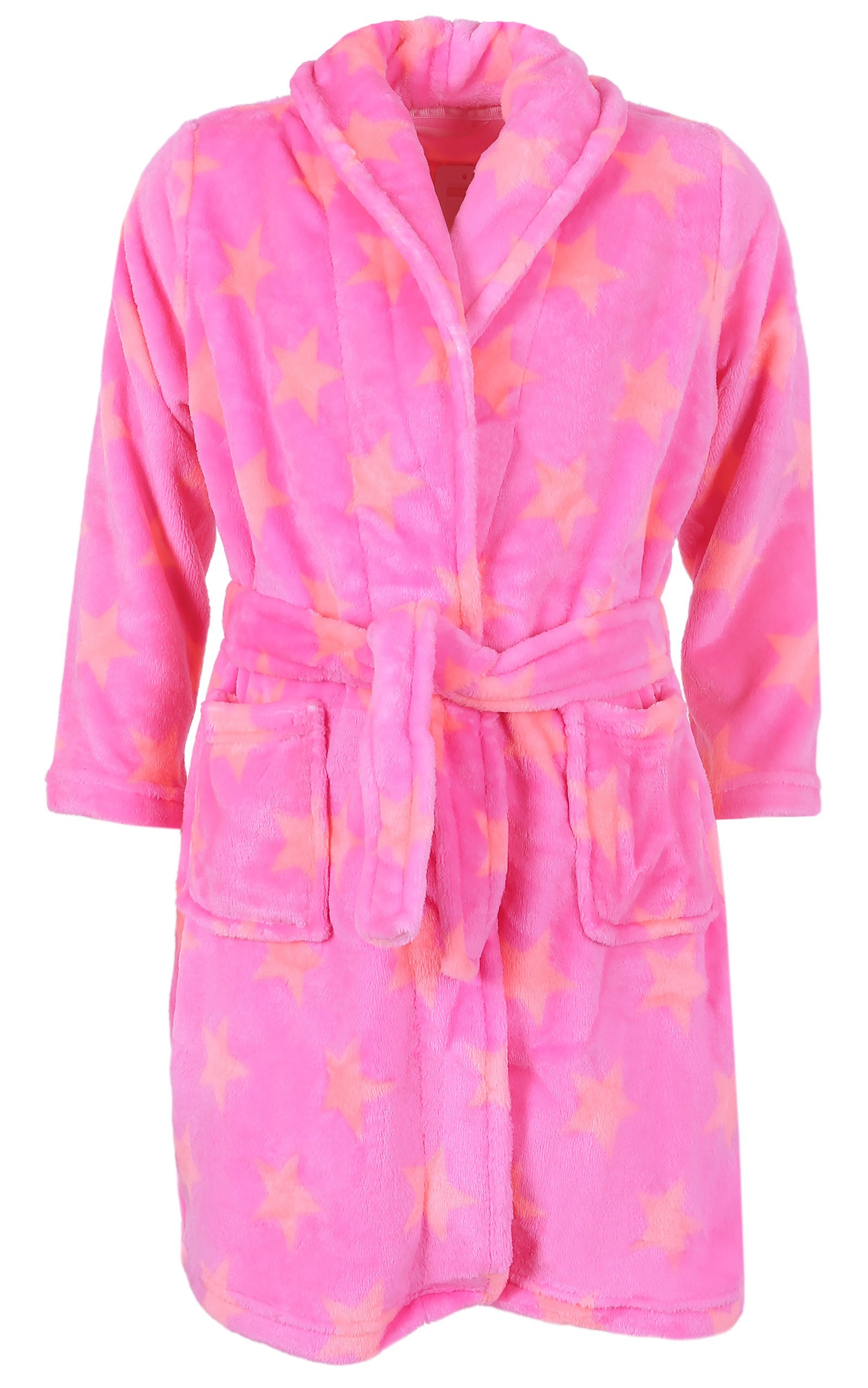 Różowy szlafrok w gwiazdki