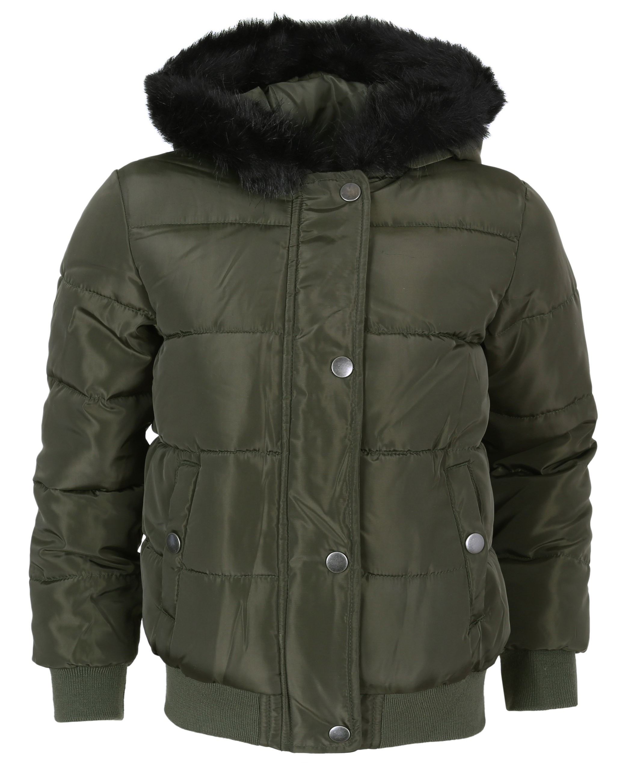 Ciepła pikowana kurtka khaki